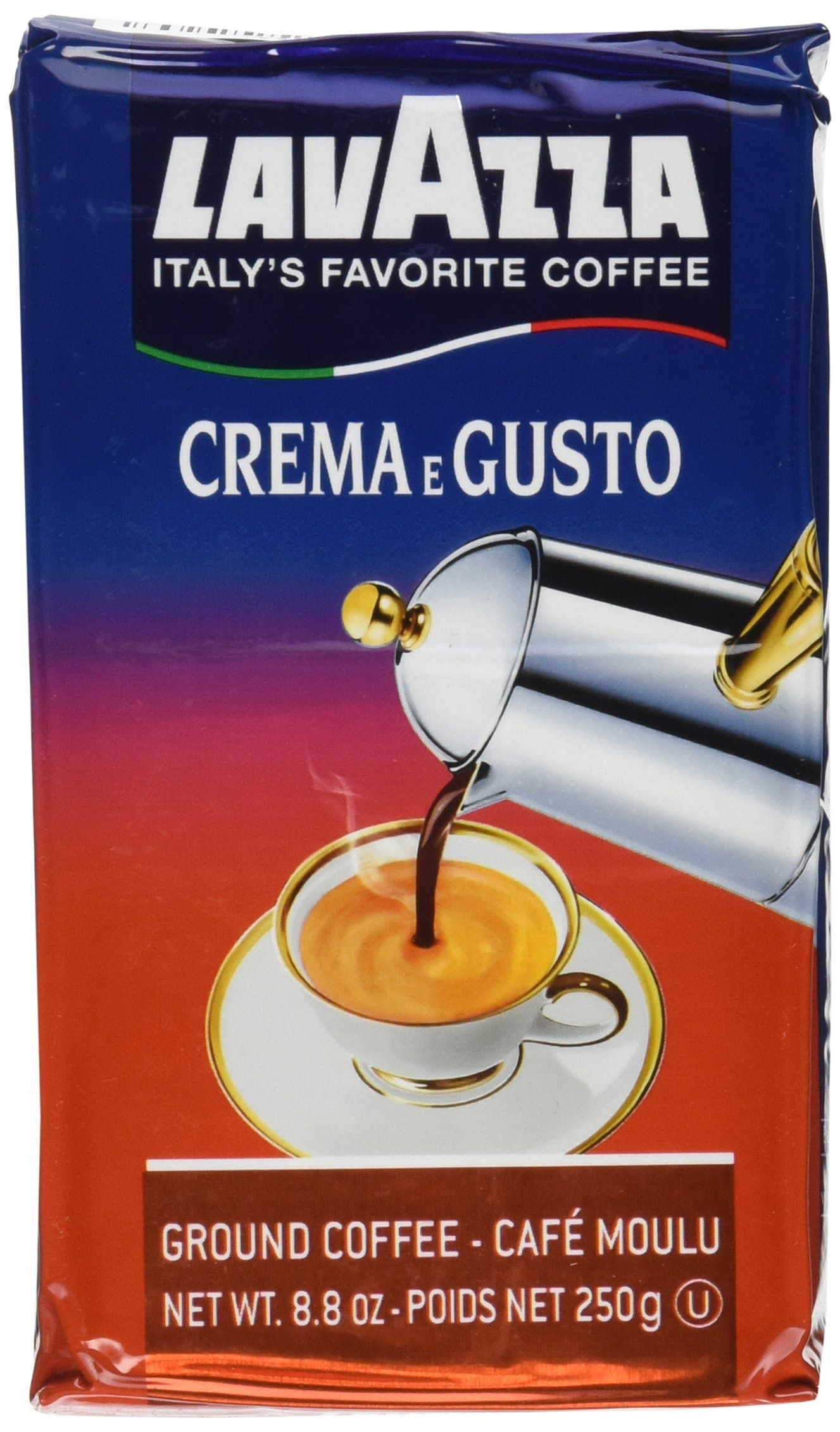 medium roast Crema e Gusto Ground Coffee, Italian Espresso, 8.8-Ounce Brick