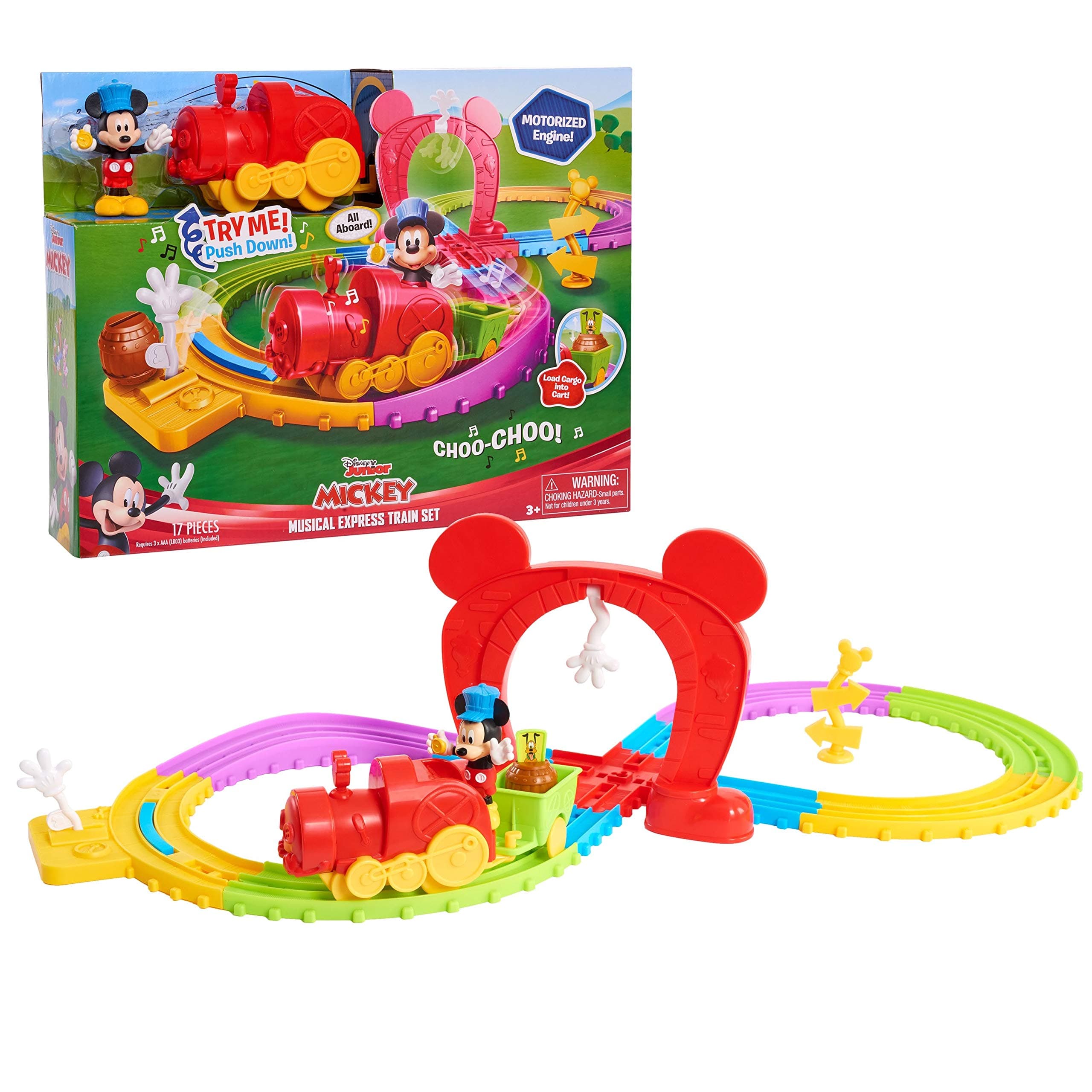Disney’s Mickey Mouse Mickey’s Musical Express Train Set, 3-inch Mickey Mouse Figure, Kids Toys for Ages 3 Up by Just Play