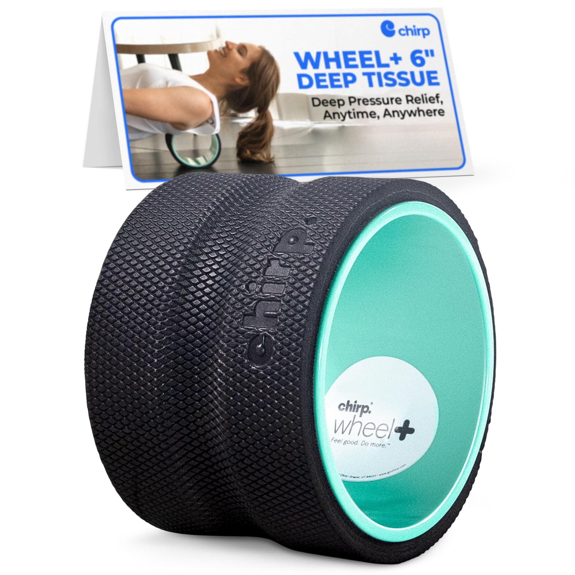 Plexus Chirp 6” Deep Tissue Wheel+ for Back Pain, Stretches and Strengthens Core Muscles, Relieves Strain to Muscles and Ligaments, Helps Prevent Herniated/Bulging Discs, Arthritis, and Osteoporosis.