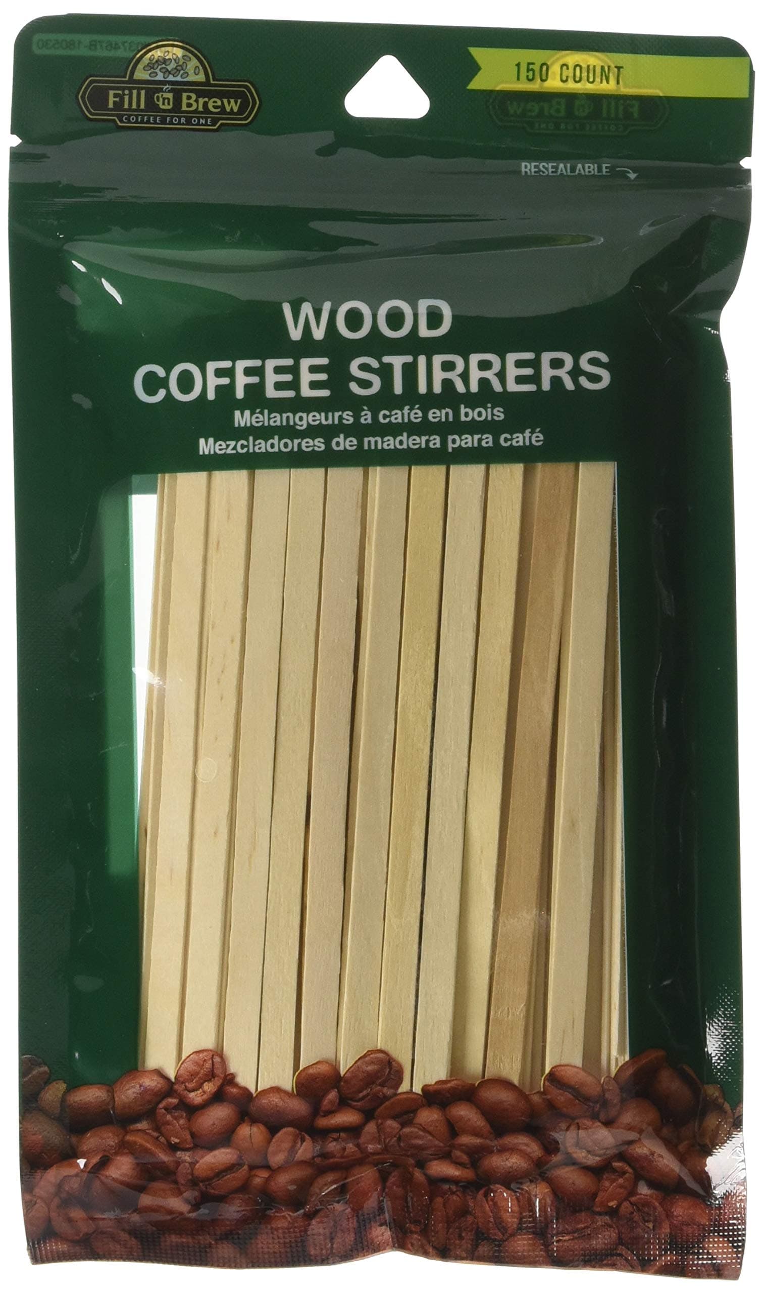 LaMi Wood Coffee Stirrers, 150 Count, 3-pack (450 Coffee Stirrers)