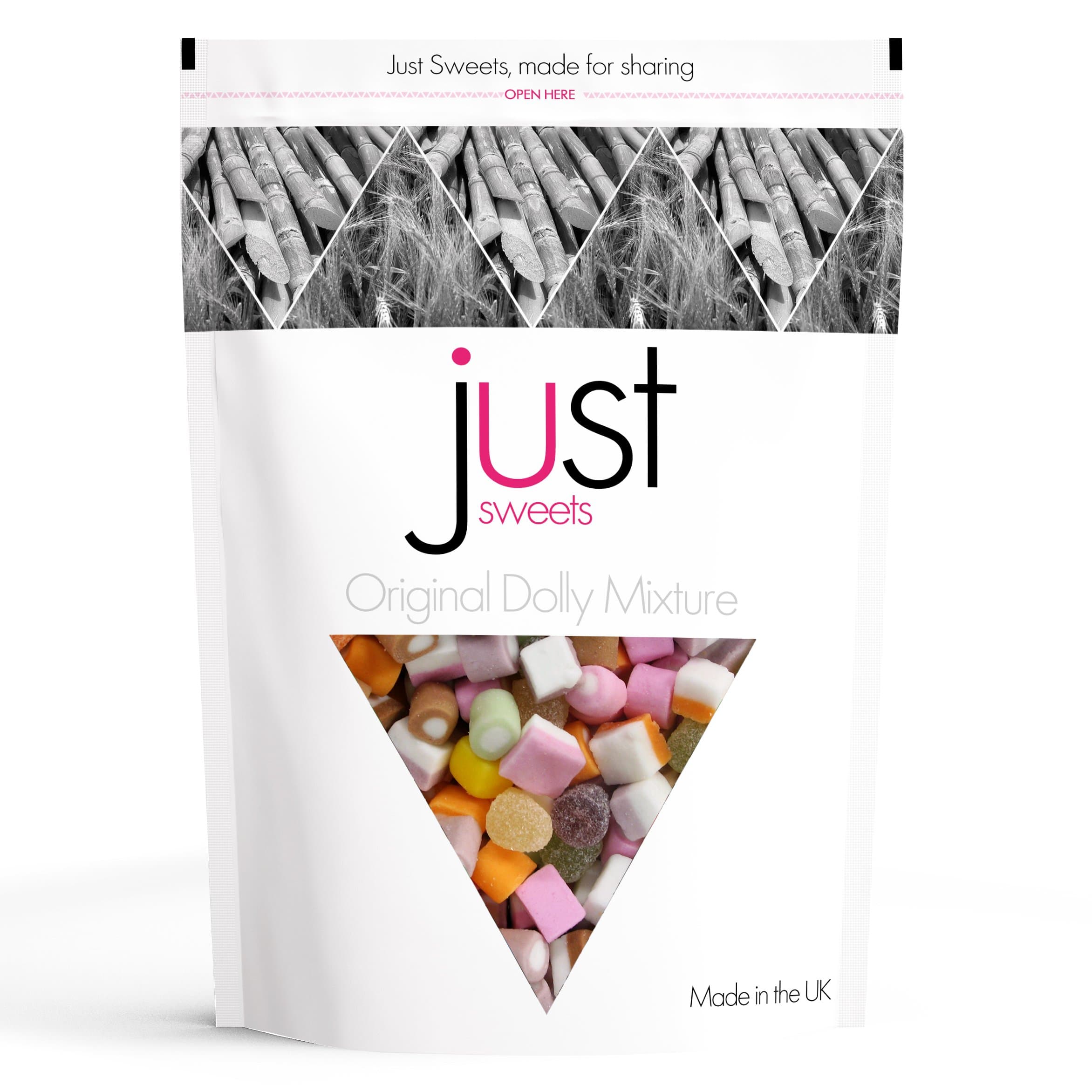 JUST SWEETS POUCH - Dolly Mixtures by Just Sweets (Share Pouch with One and Half Old Fashioned Pounds of Sweets)