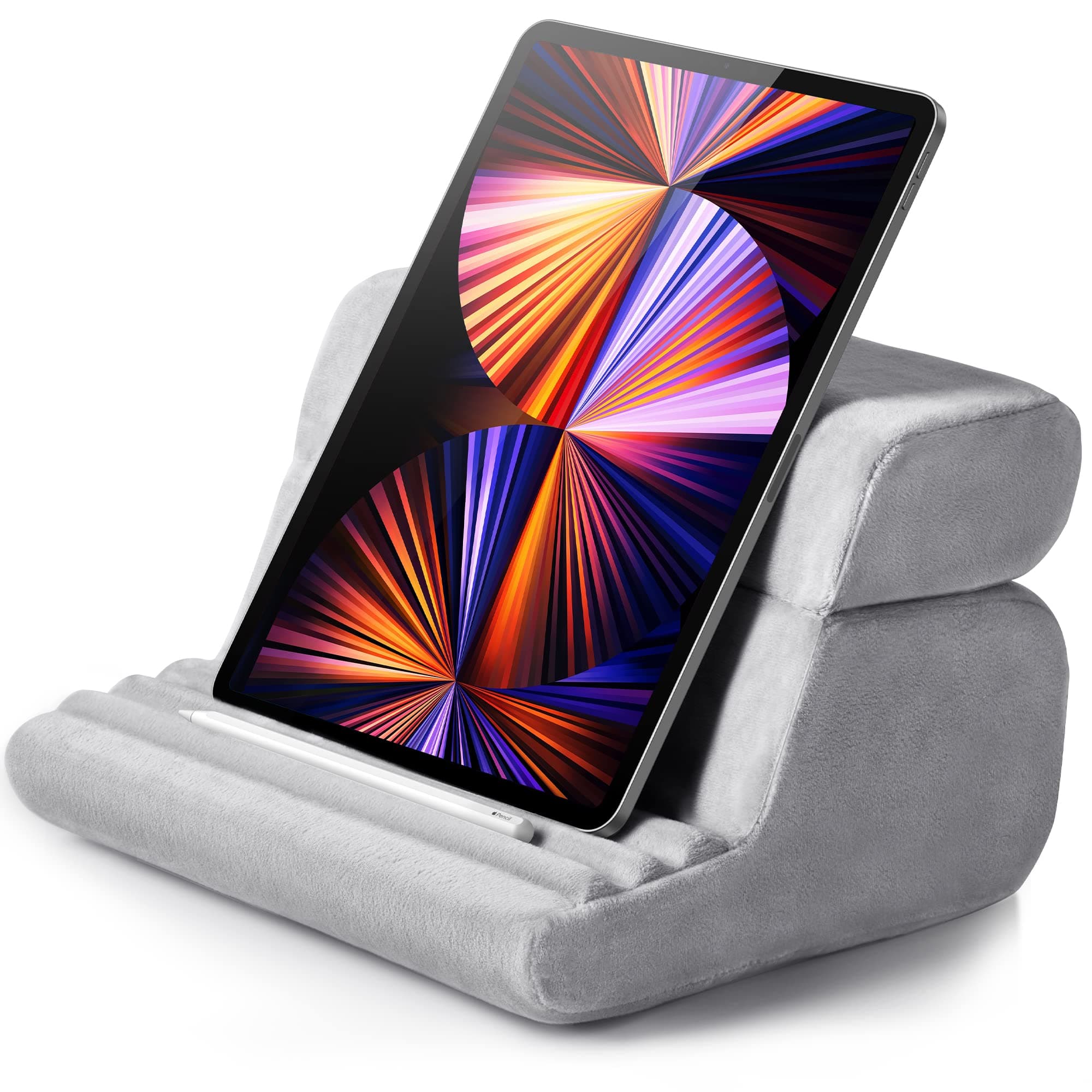 UGREEN iPad Stand Cushion Tablet Pillow Holder Rest Bed Lap Sofa Reading Pad Soft Foldable Compatible with iPad 10th 10.9/Pro 13 2024 12.9/Air/Mini,iPhone 16,Galaxy Tab A8 A9 S9,Surface Go,Book(Gray)