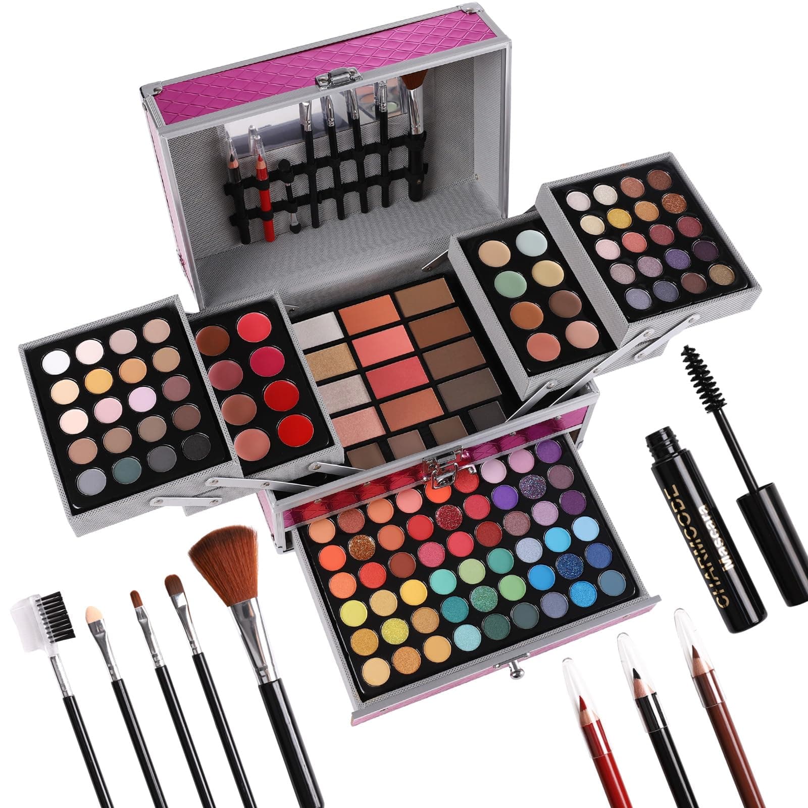 Complete Makeup Set for Women and Girls, Includes Eyeshadow, Lipstick, Concealer, Highlighter