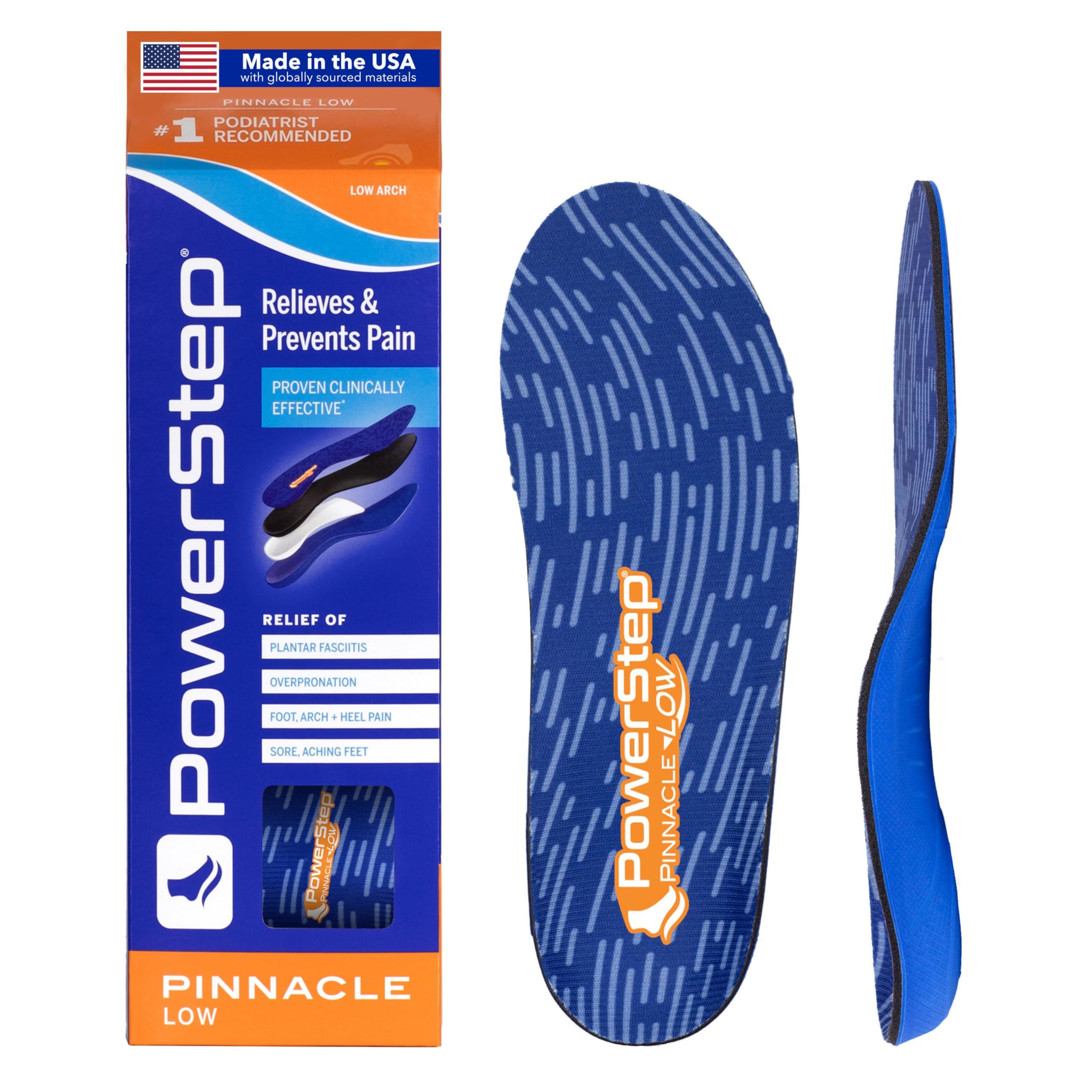 Powerstep Mens-Adult Pinnacle Shoe Inserts