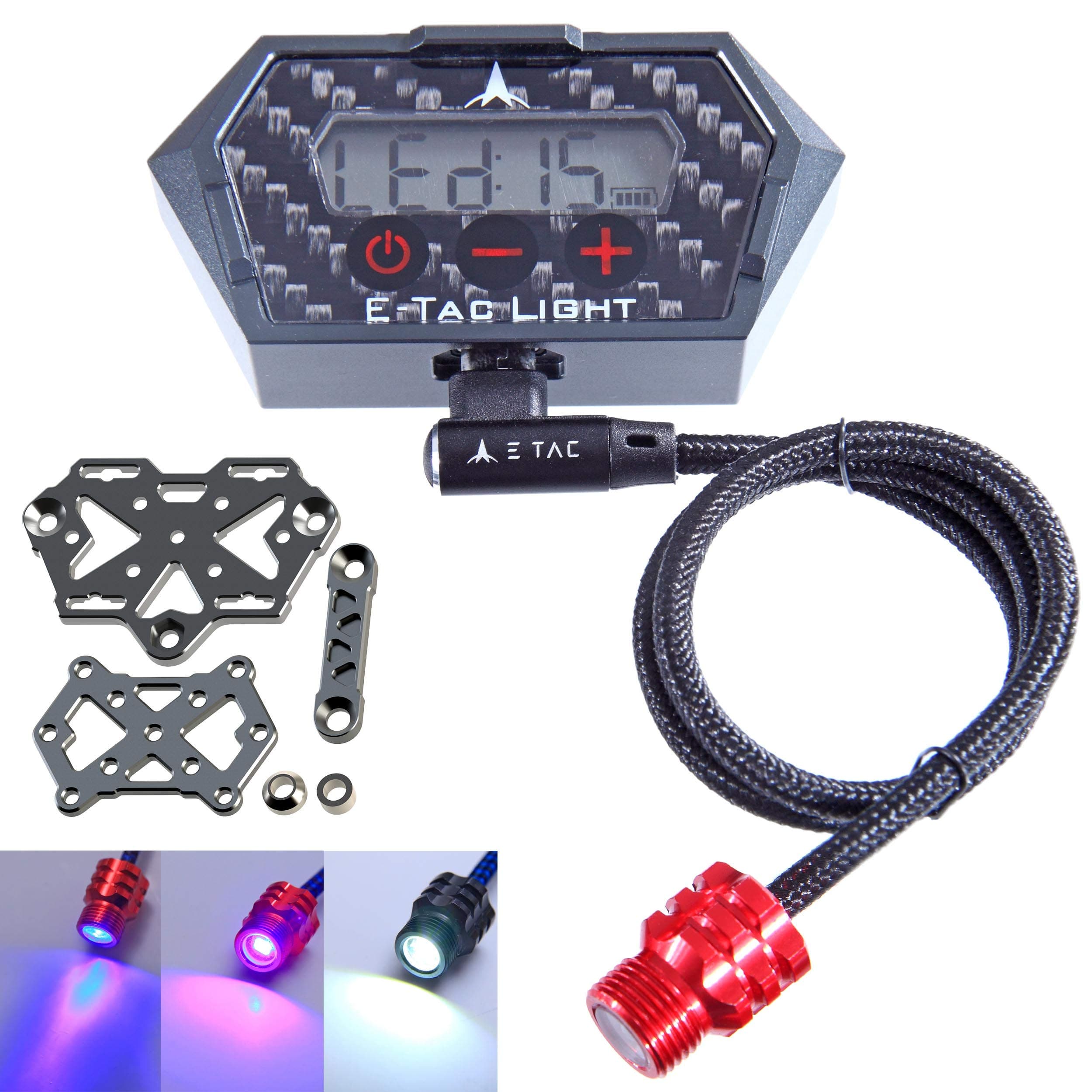 E-Tac Light Compound Bow Sight Light 3/8-32 15 Level Rechargeable Li-ion BT Sensor Auto On/Off NO ADAPTERS