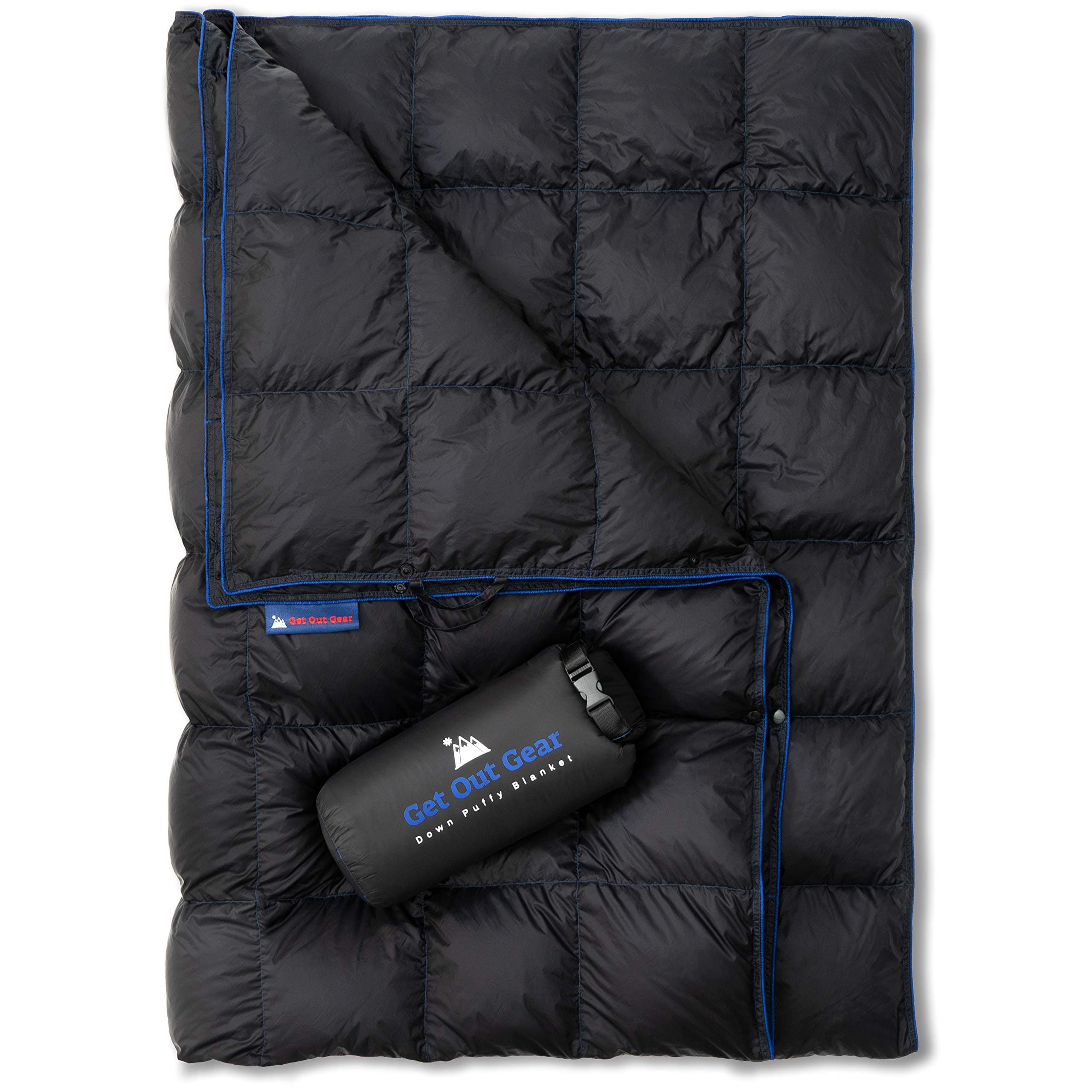 - Down Camping Blanket - Puffy, Packable, Lightweight and Warm | Ideal for Outdoors, Travel, Stadium, Festivals, Beach, Hammock | 650 Fill Power Water-Resistant Backpacking Quilt