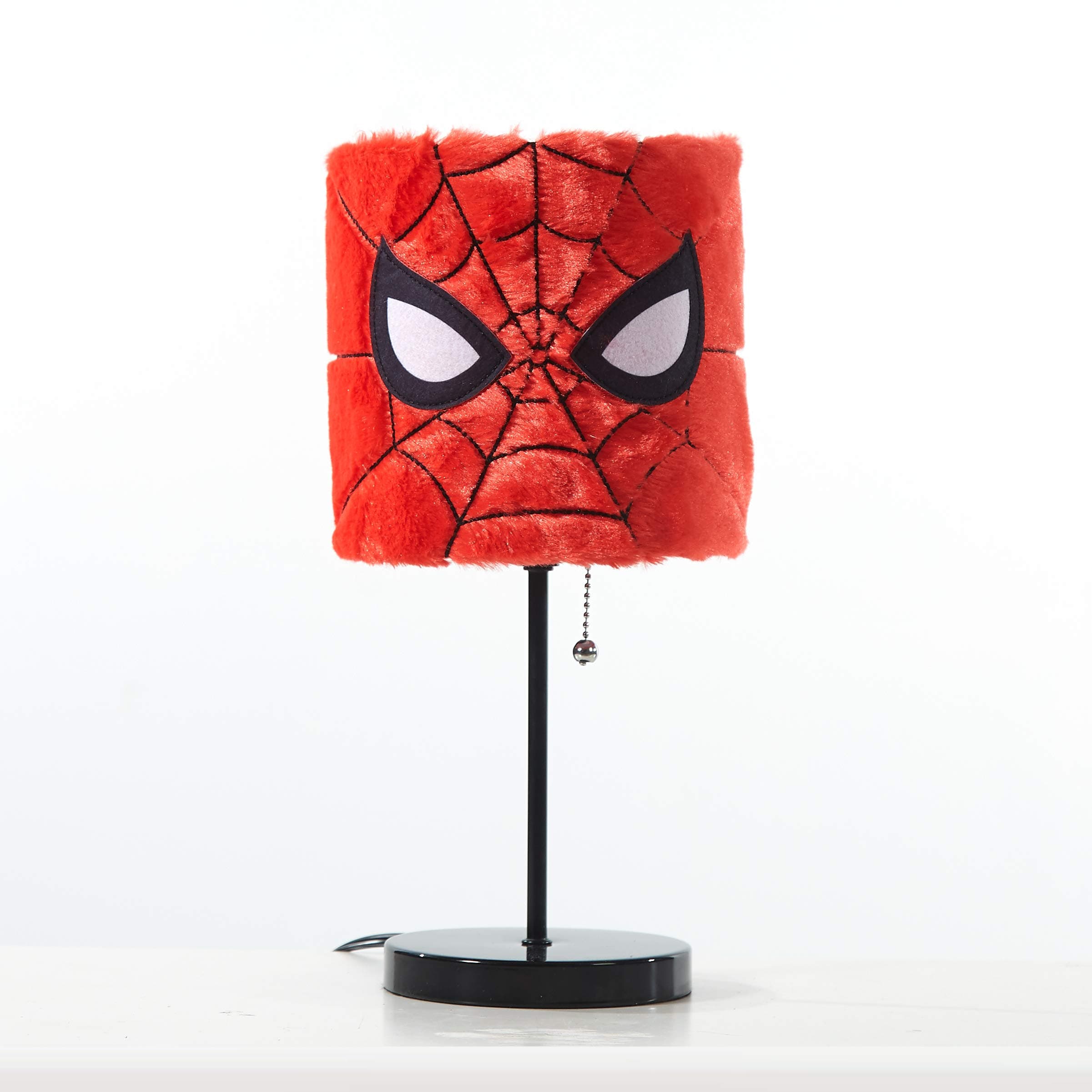 Idea Nuova Marvel Spiderman Plush Shade Stick Table Lamp for Kids, Soft Fabric Shade with Iconic Spiderman Design,Ideal for Bedrooms, Nurseries & Playrooms