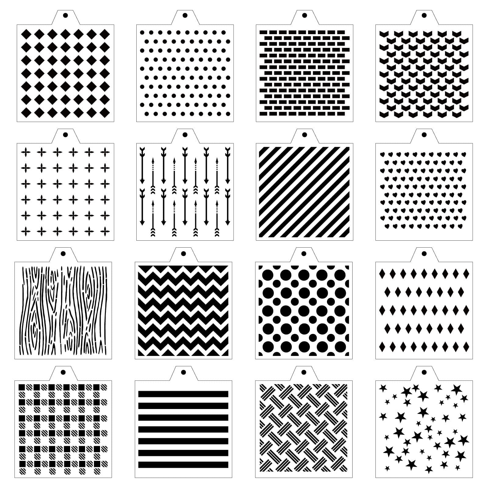 16 Pcs Cookie Stencil Baking Stencils for Royal Icing Cookies, Airbrush Cookies, PYO Cookies,Craft Painting Stencil, Biscuit Cake Stencil,Compatible with Stencil Holder Genie Frame (5.5 x 5.5 Inch)