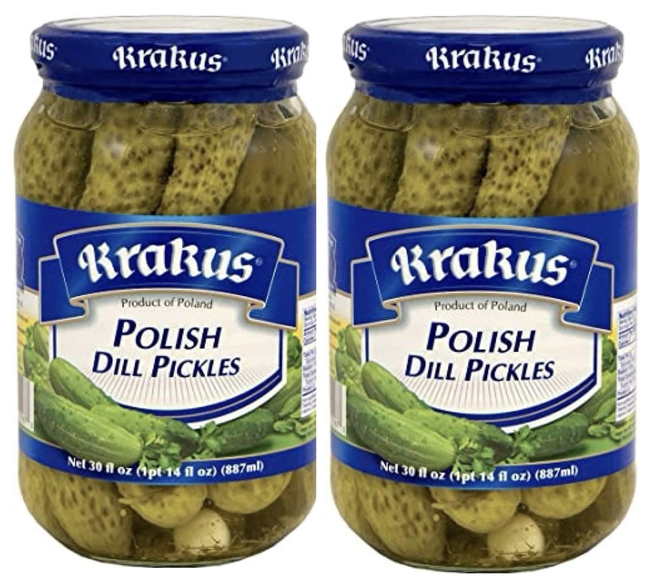 Krakus Polish Dill Pickles 2 pack x 30 oz (887g) Product of Poland.