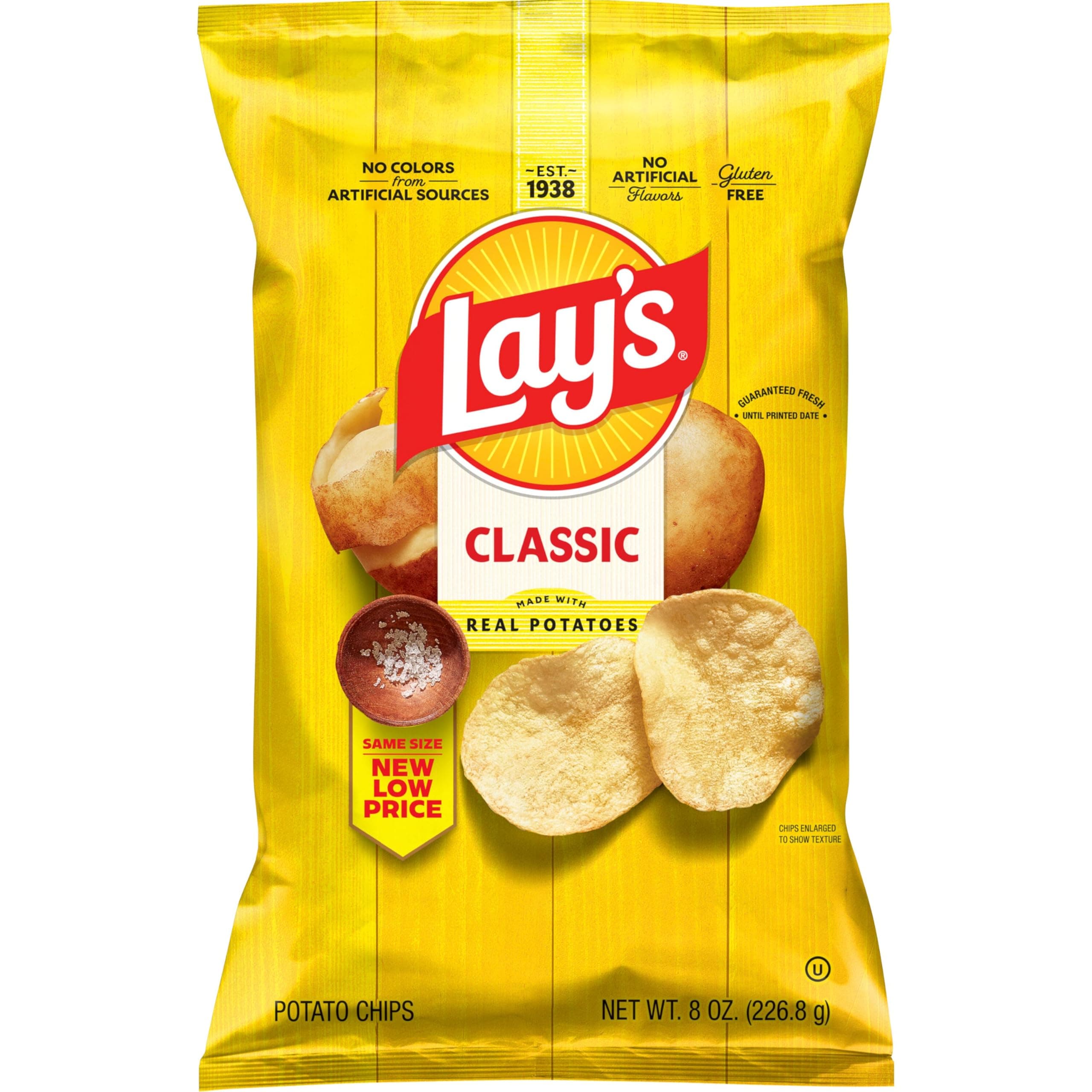 Lay's Potato Chips Classic Flavor Bag, 8 Oz