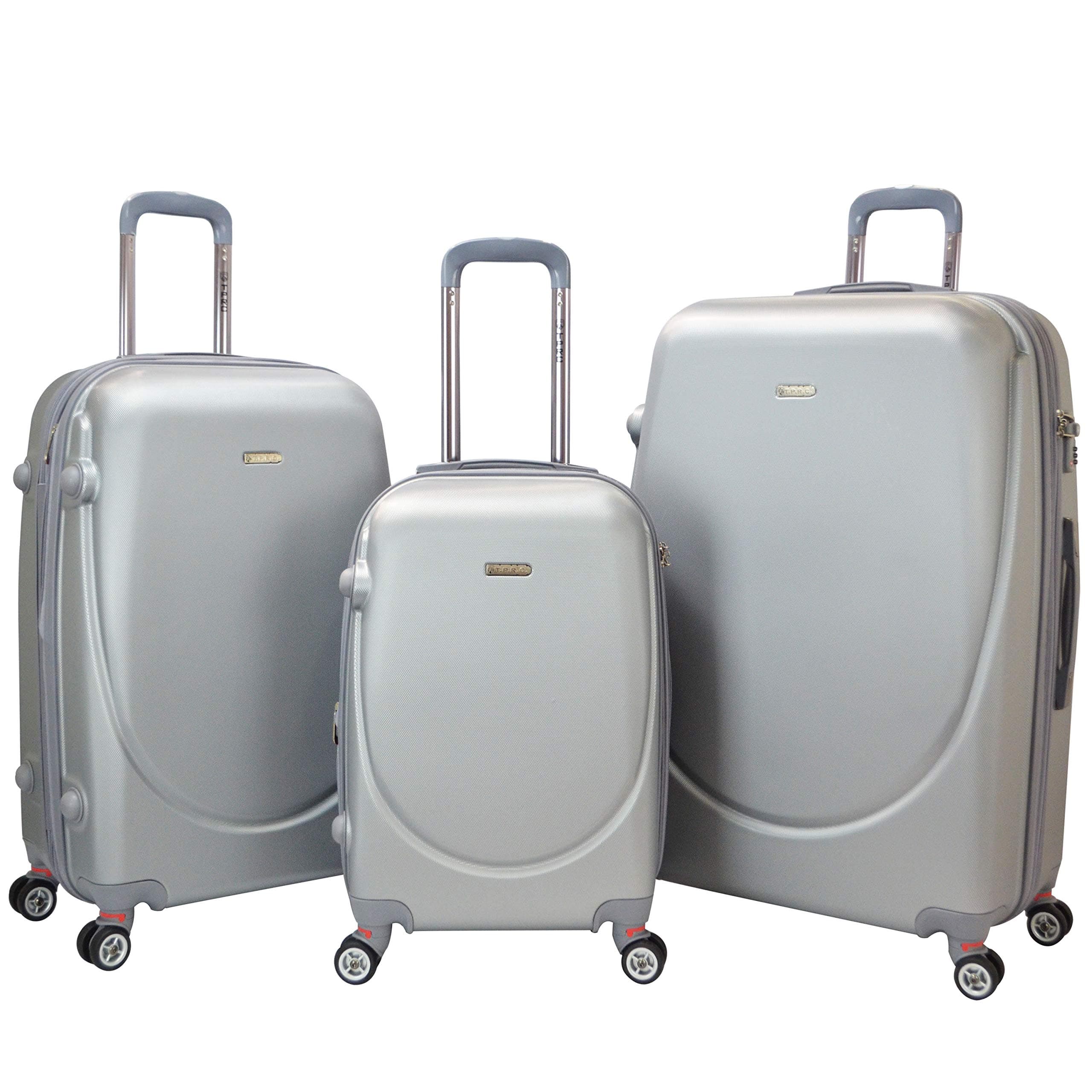TPRC Barnet 2.0 Hardside Expandable Spinner Luggage, Neon Silver, 3-Piece Set (20/24/28)