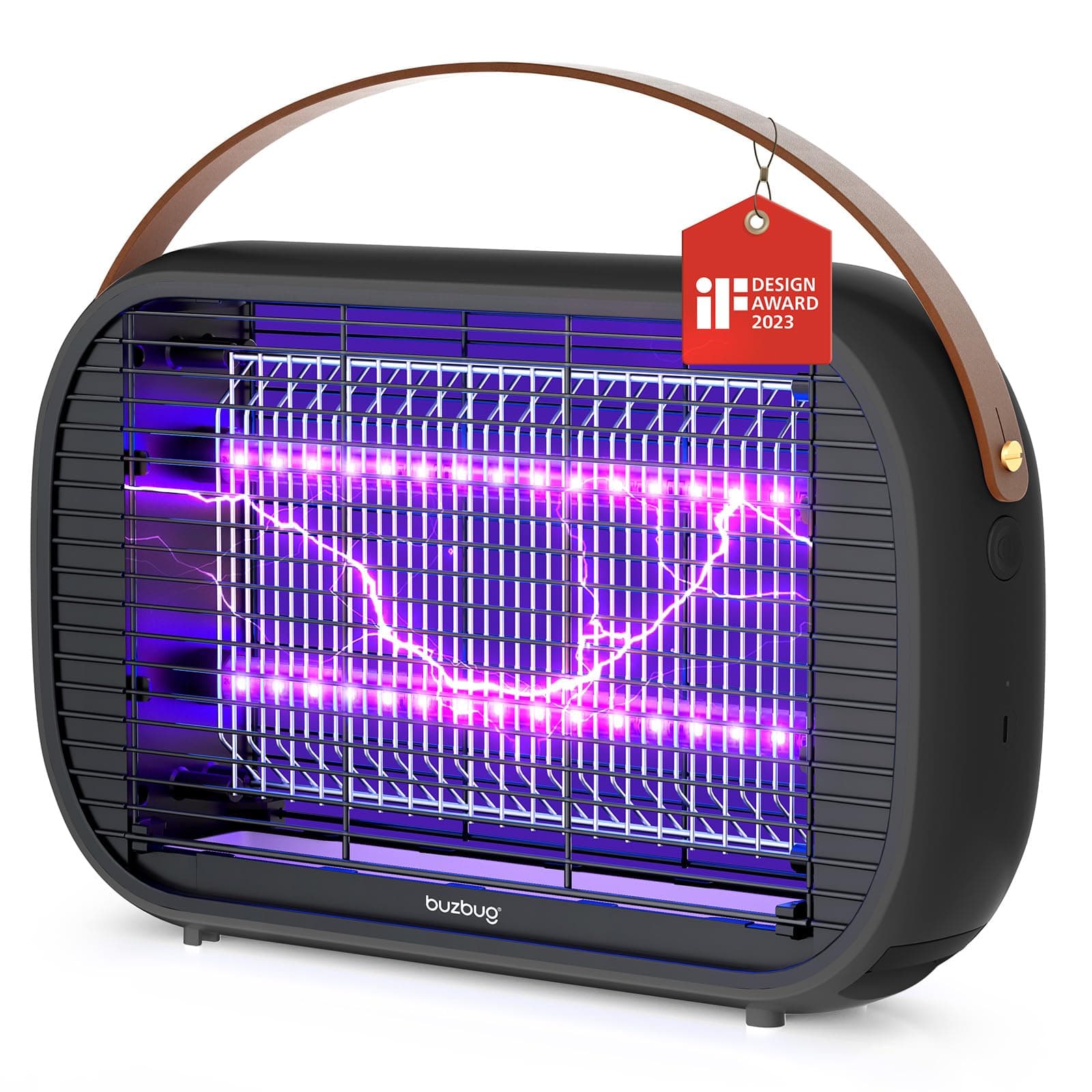 Buzbug LED Bug Zapper Outdoor Indoor, Durable 10 Years Lifespan Lamp, Rechargeable 5200mAh Battery, Portable Camping Mosquito Zapper, Fly Trap Mosquito Trap, Fly Killer Fly Zapper -MA015C(Black)