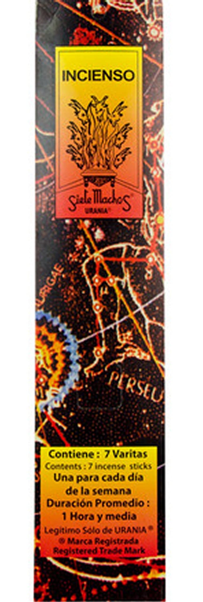 Urania Siete Machos Incense, 7 Count, 7 Pieces per Set, 1 Pack