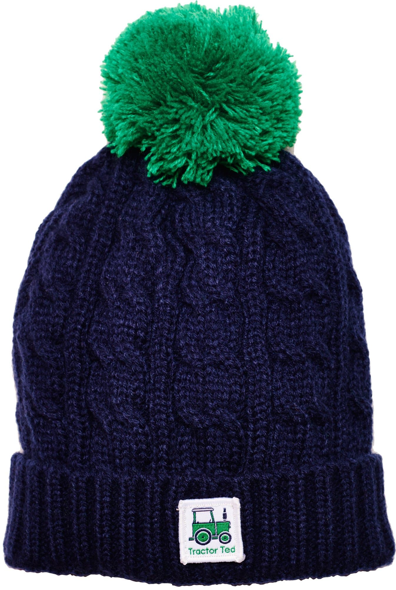 Navy Tractor Ted Bobble Hat One Size for Kids Soft, Cosy and Machine Washable