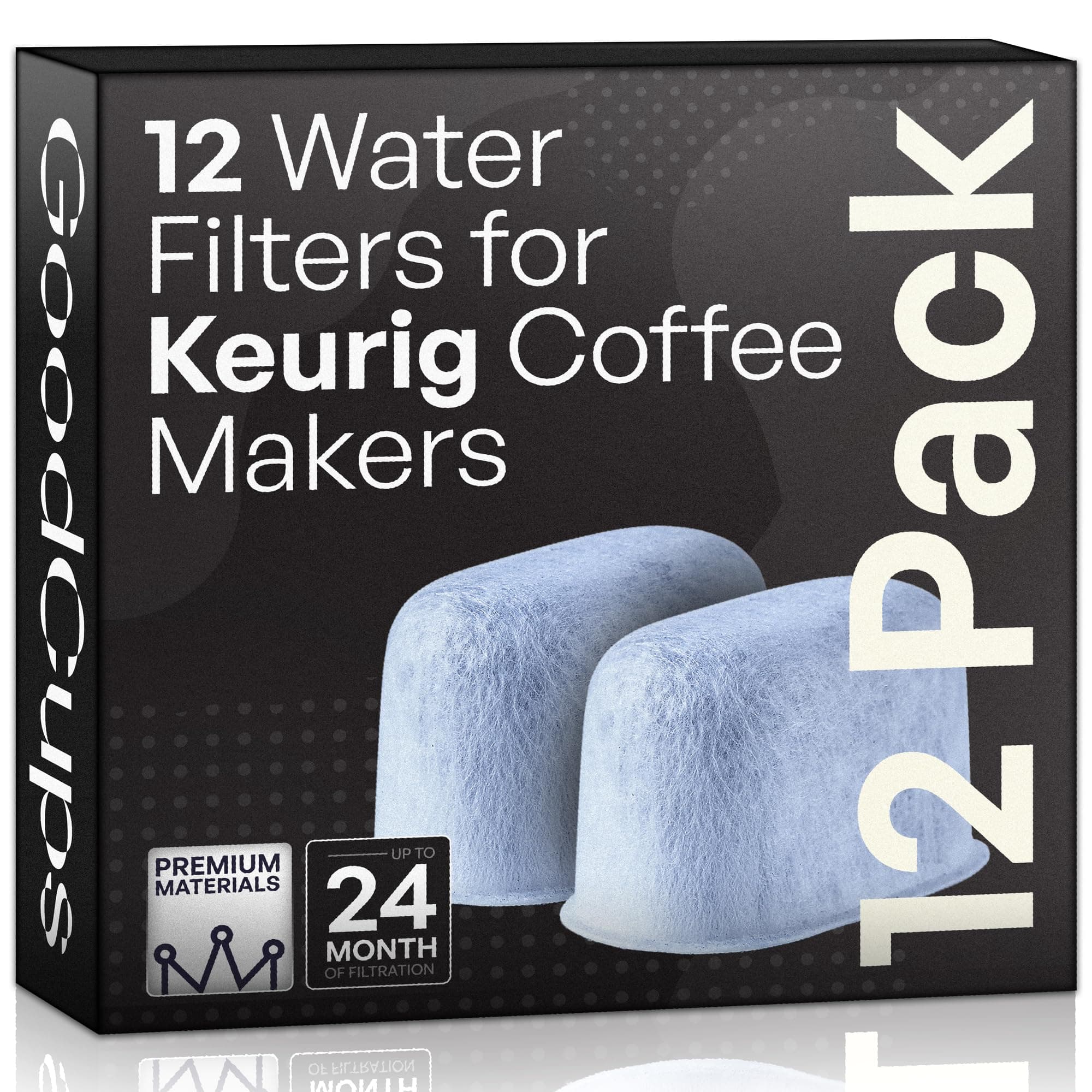 Keurig Filter Replacement - 12 Water Filters for Keurig K-Mini, K-Supreme, K-Slim, K-Express, K-Classic, K-Duo, K-Duo Hot & Iced, K-Elite, K-Select, K-Cafe, K-Compact, 2.0 and 1.0 Brewers