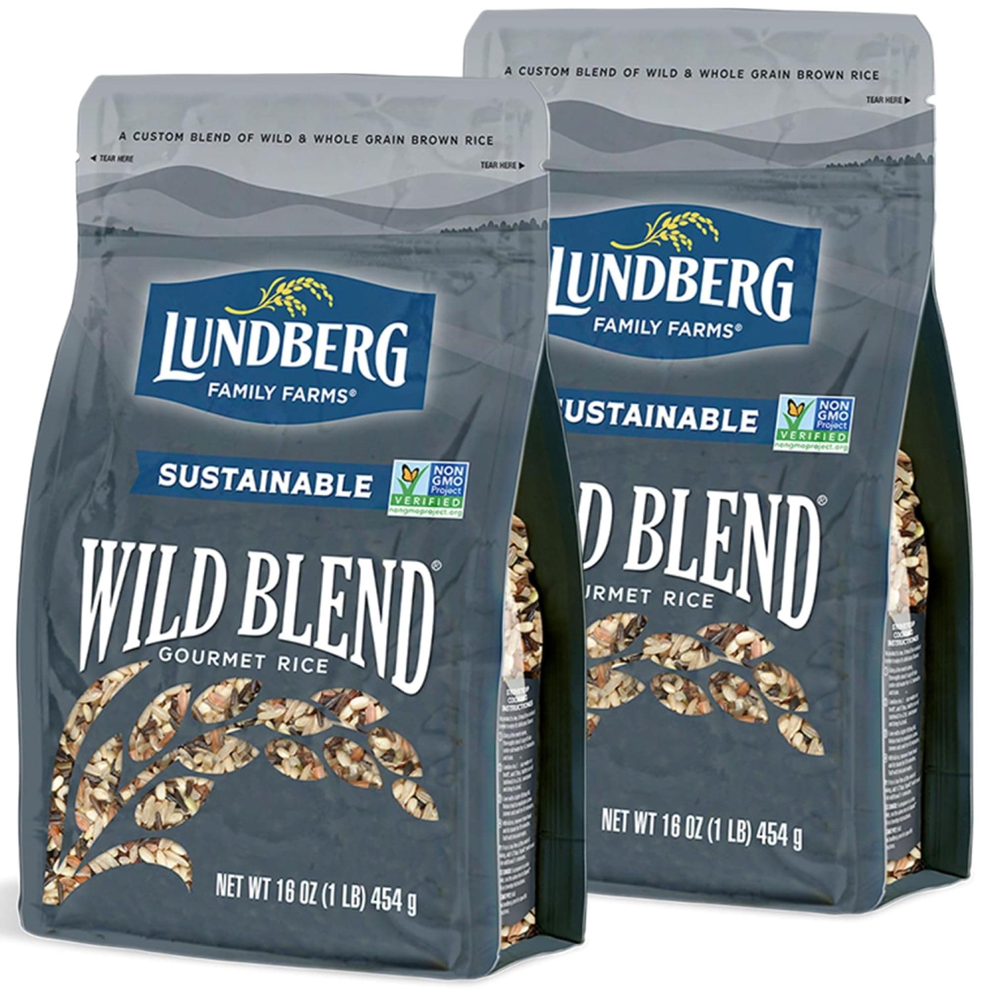 Lundberg Wild Blend Rice 2-Pack – Long-Grain Brown, Sweet Brown, Red & Black Varieties, Certified Gluten-Free, 16 Oz Ea