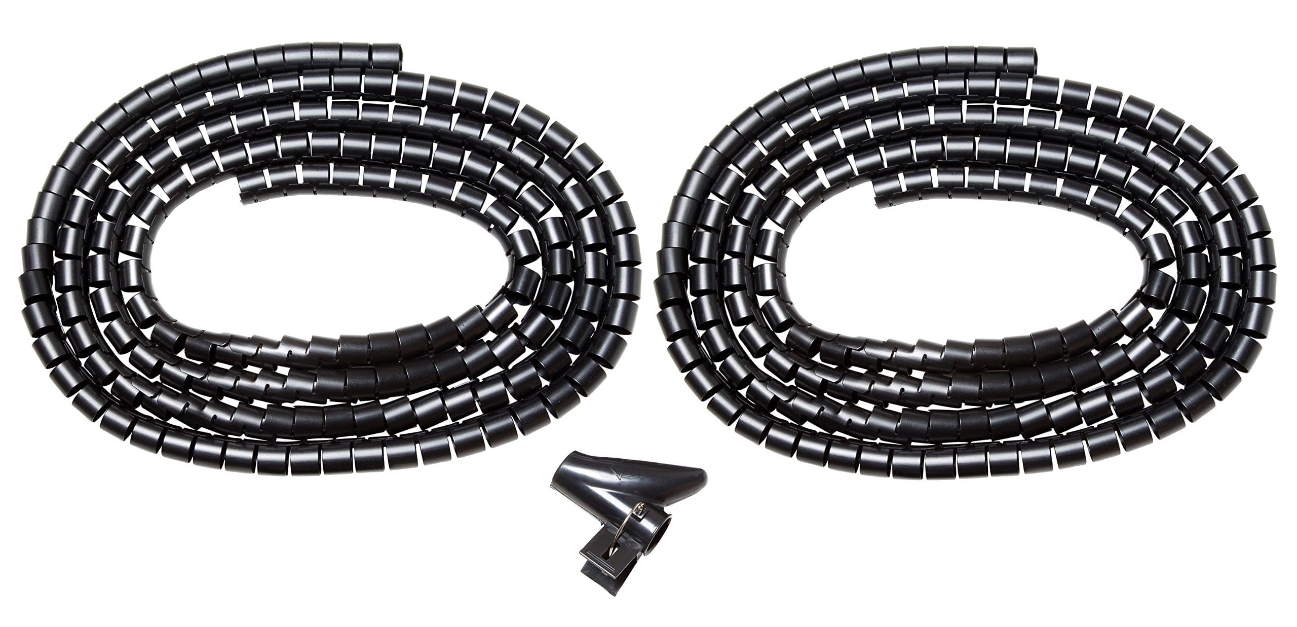 Spiral Cable Hose Spiral Cable Black 2 x 3 m Cable Channel - Cuttable with Strip Cutting Machine Spiral Hose Spiral Metal Wickels Chlauch Cable Protection