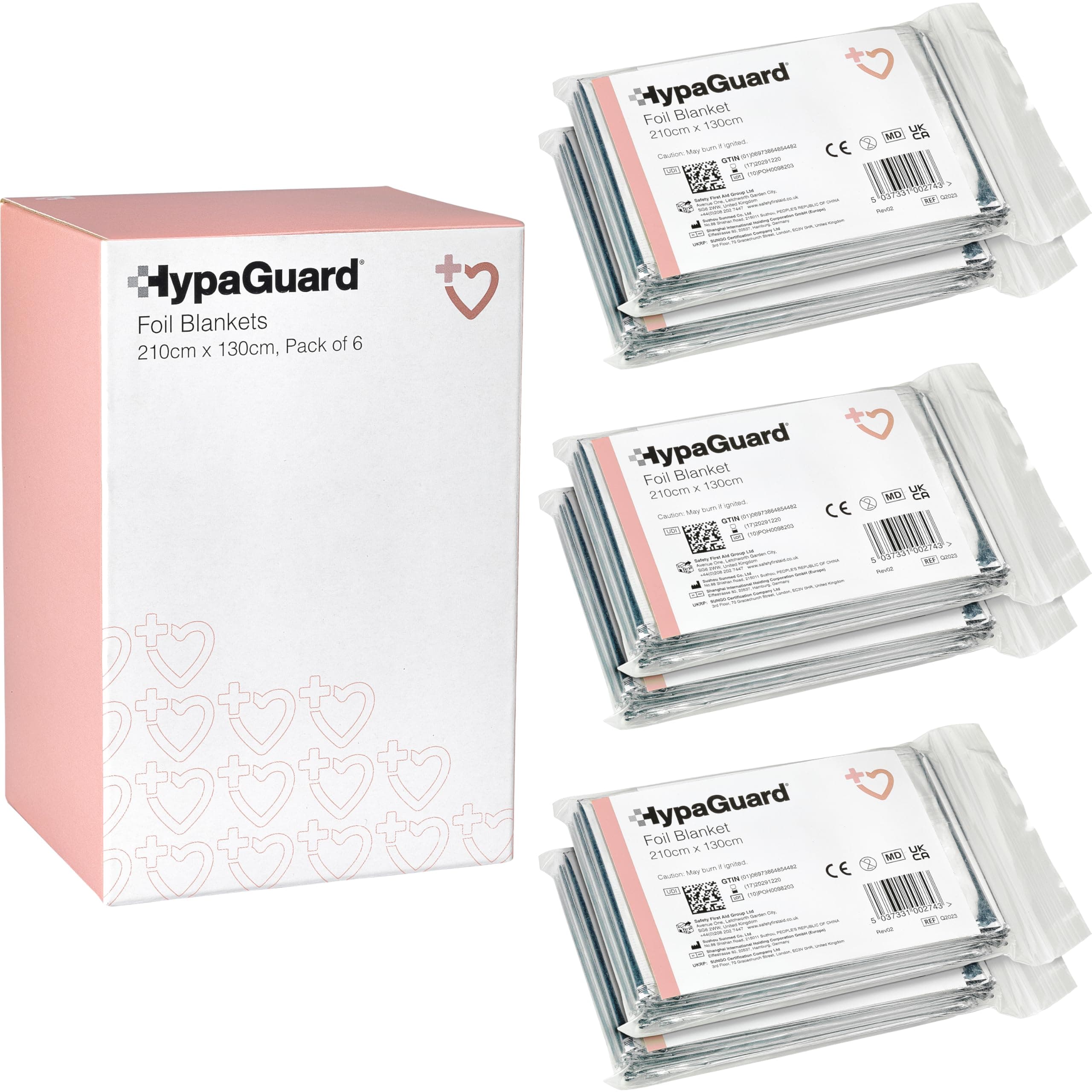 Safety First Aid Group HypaGuard Foil Survival Blanket (Pack of 6)