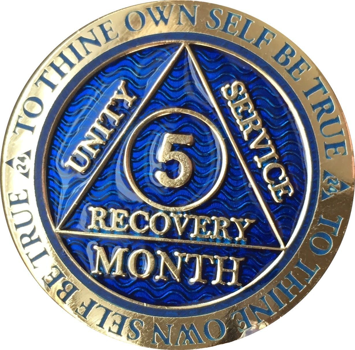 5 Month AA Medallion Reflex Blue Gold Plated Chip