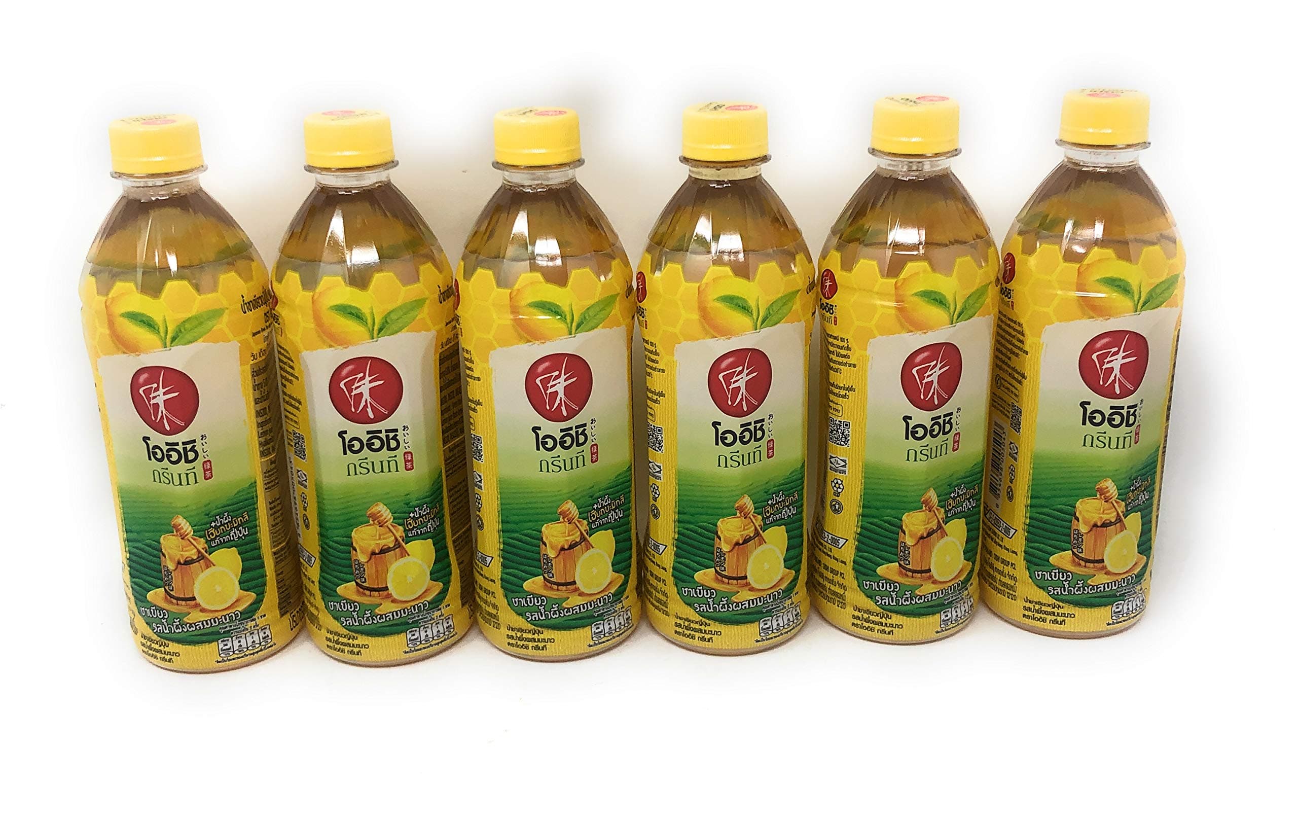 Oishi Green Tea Honey Lemon 250mL, 6 Pack
