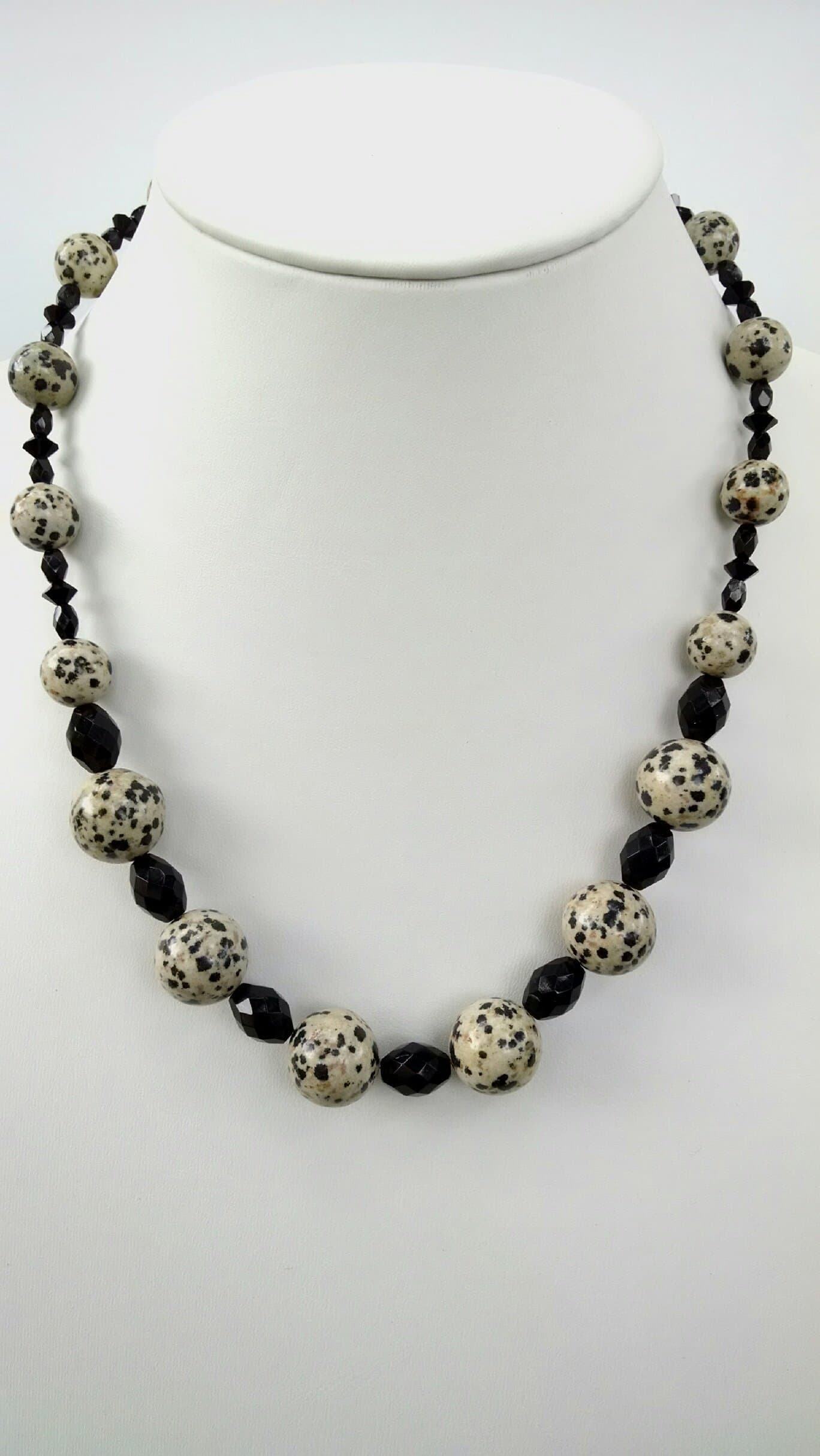 Dalmatian Jasper necklace, bracelet, and earring set