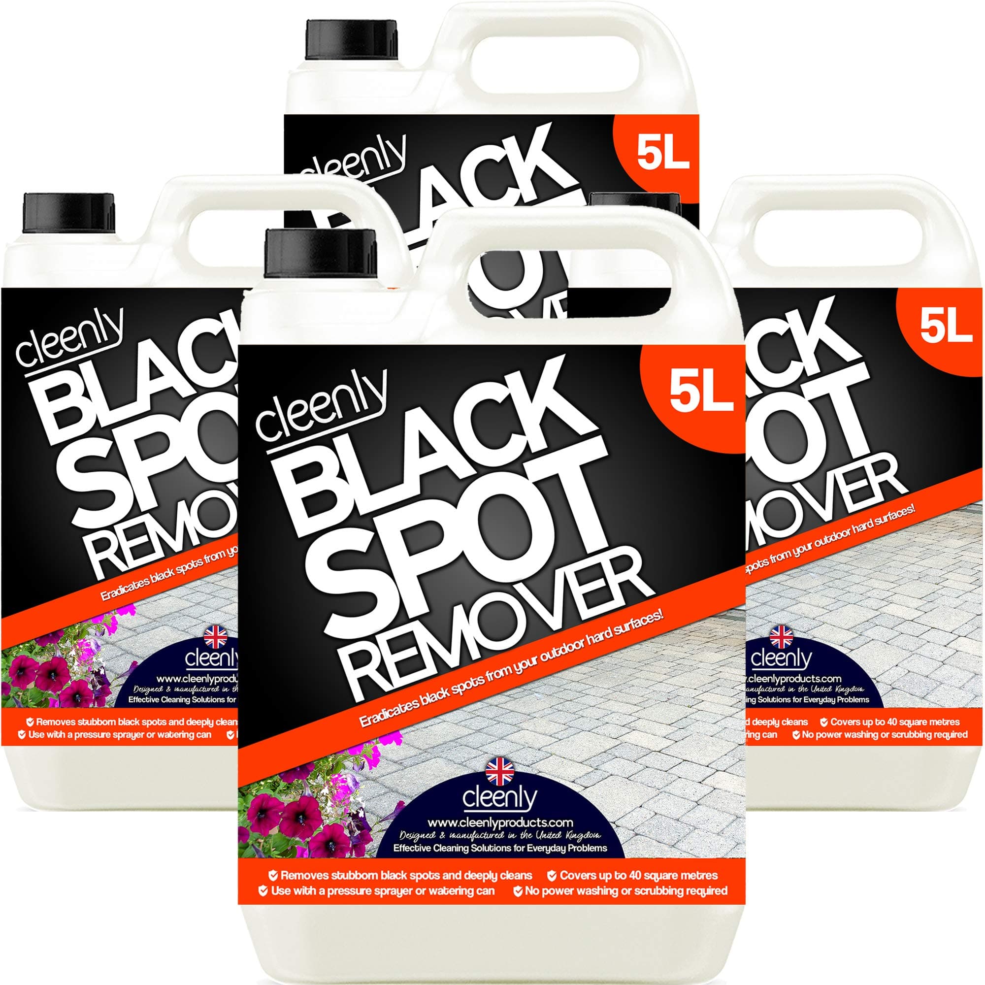 Cleenly Black Spot Remover - Breaks Down Black Spots & Cleans Dirt and Grime - Perfect for Patios, Driveways, Paving Stones & More (20 Litres)