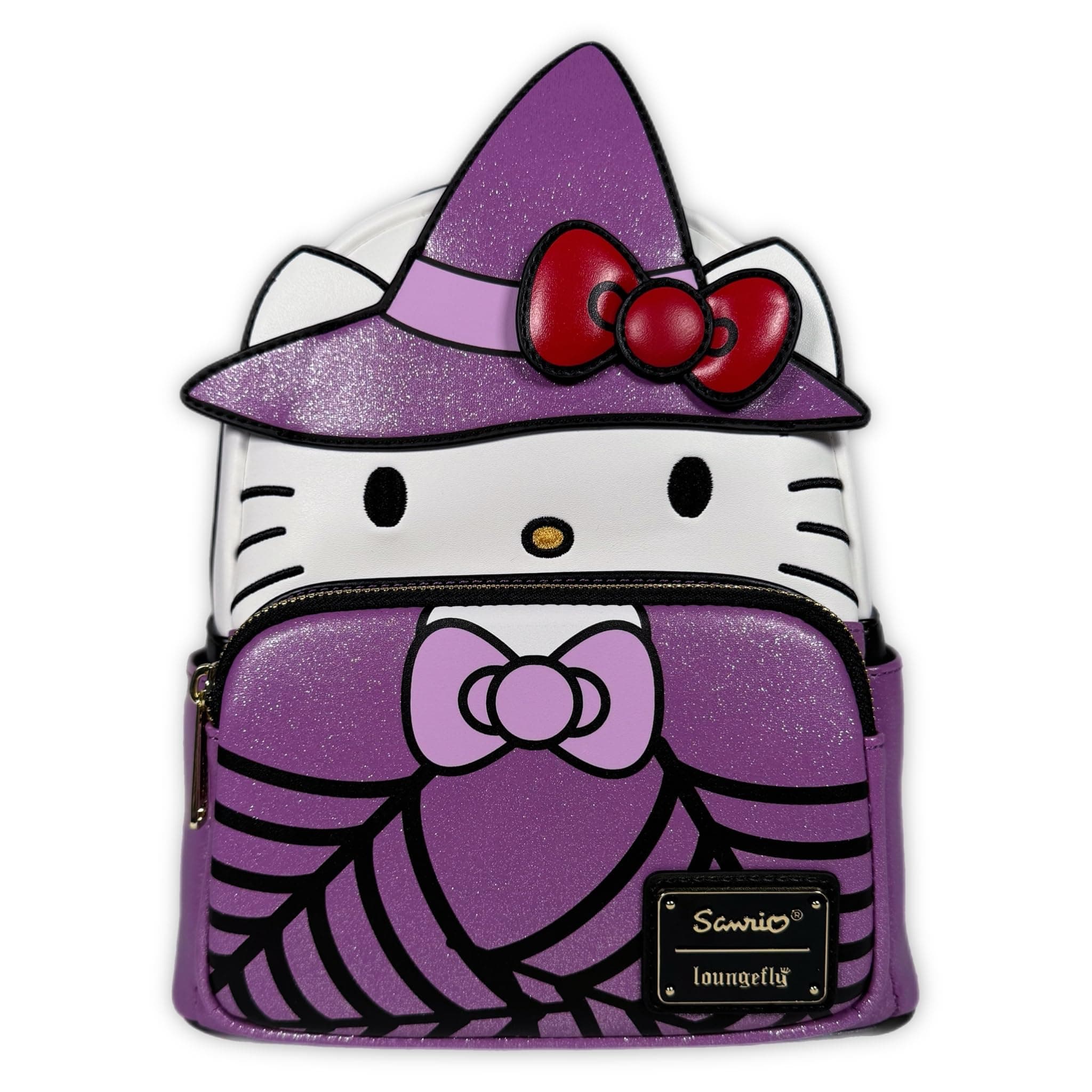 LoungeflySanrio Hello Kitty Witch Halloween Cosplay Womens Double Strap Shoulder Bag Purse, Purple, M