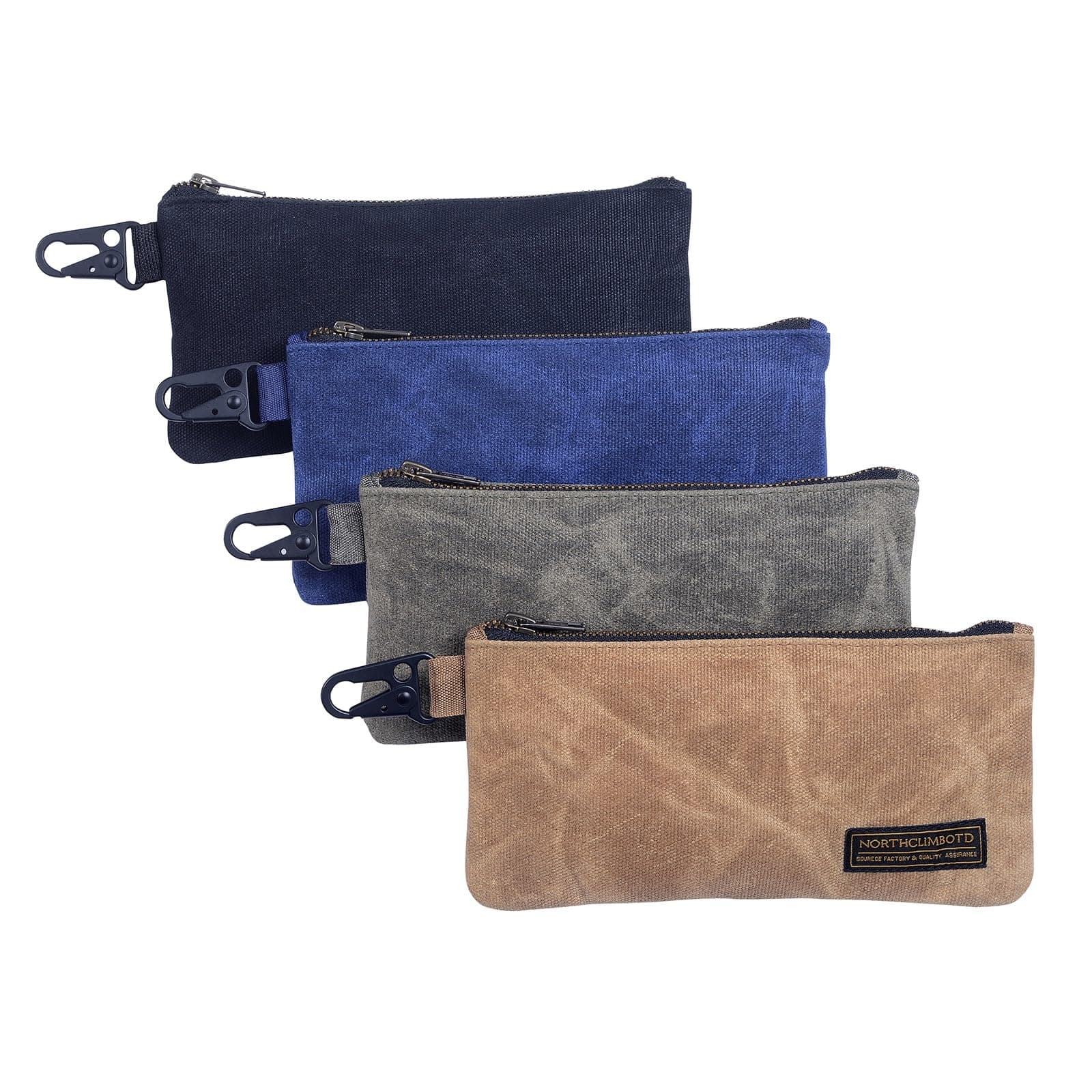 - Small Tool Bag, Waxed Canvas Zippered Pouch, Tool Pouches with Zipper, Utility Small Tool Pouch for Tool Organizers and Storage, 8.5" x 4" - 4-Pack