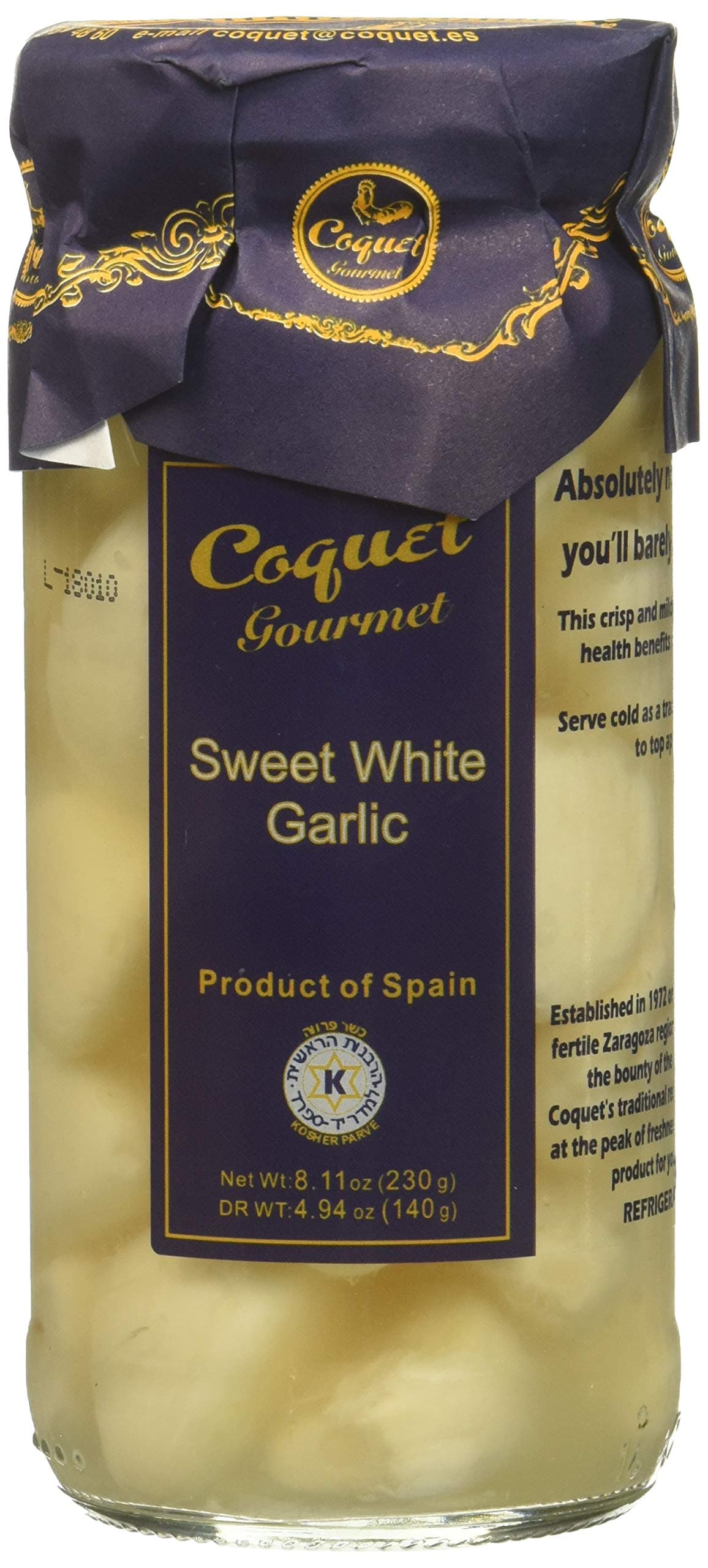 Marinated Spanish Sweet White Garlic by Coquet - Classic (8.7 ounce)