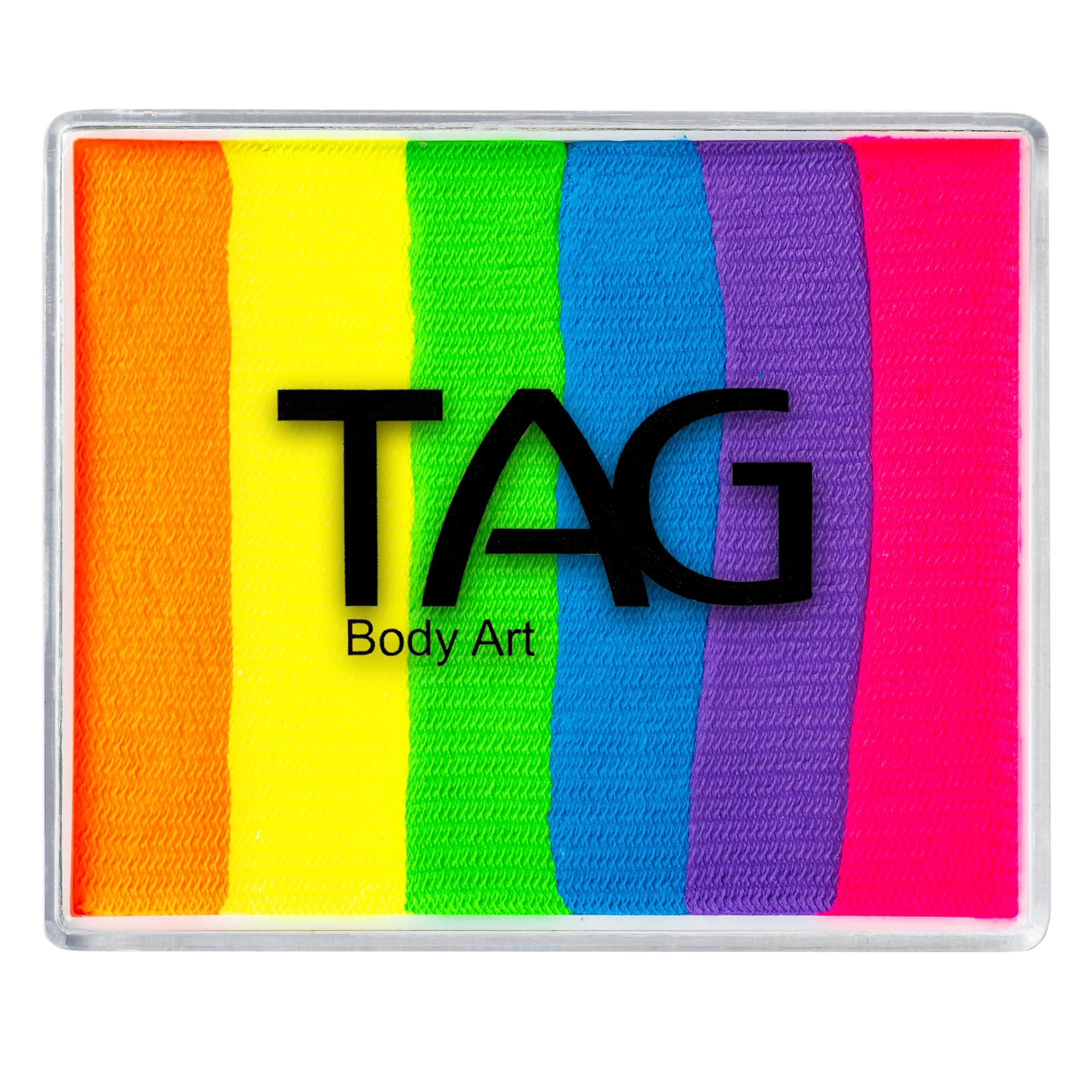 TAG Body Art Face and Paint Split Cake 50g Neon Rainbow