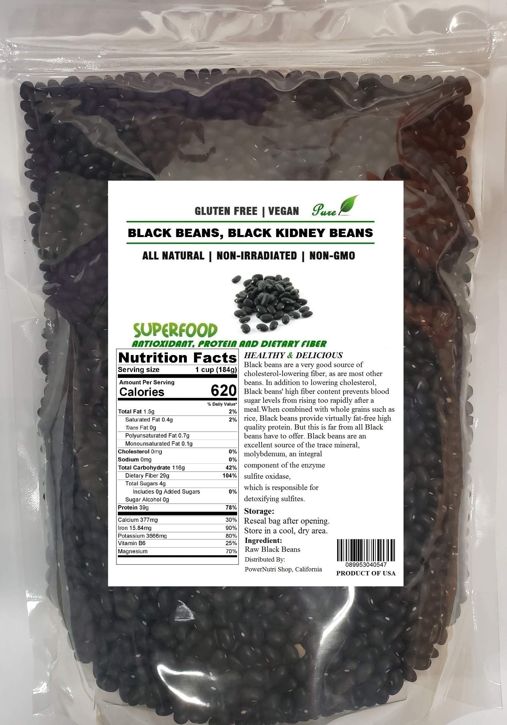 2 LB 100% ALL Natural, Black Turtle Beans,Black Beans,Black Kidney Beans