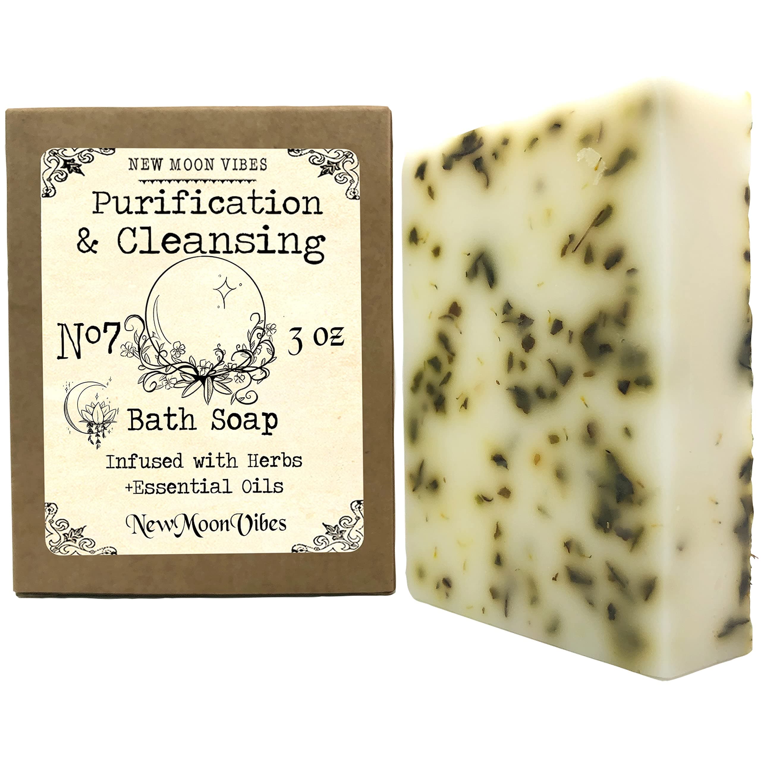 Purification & Cleansing Essential Oils Herbal Ritual Bath Soap Bar Infused with Real Herbs Scented Smudge Banish Negative People Feelings Guilt Unwanted Energy Break Spells