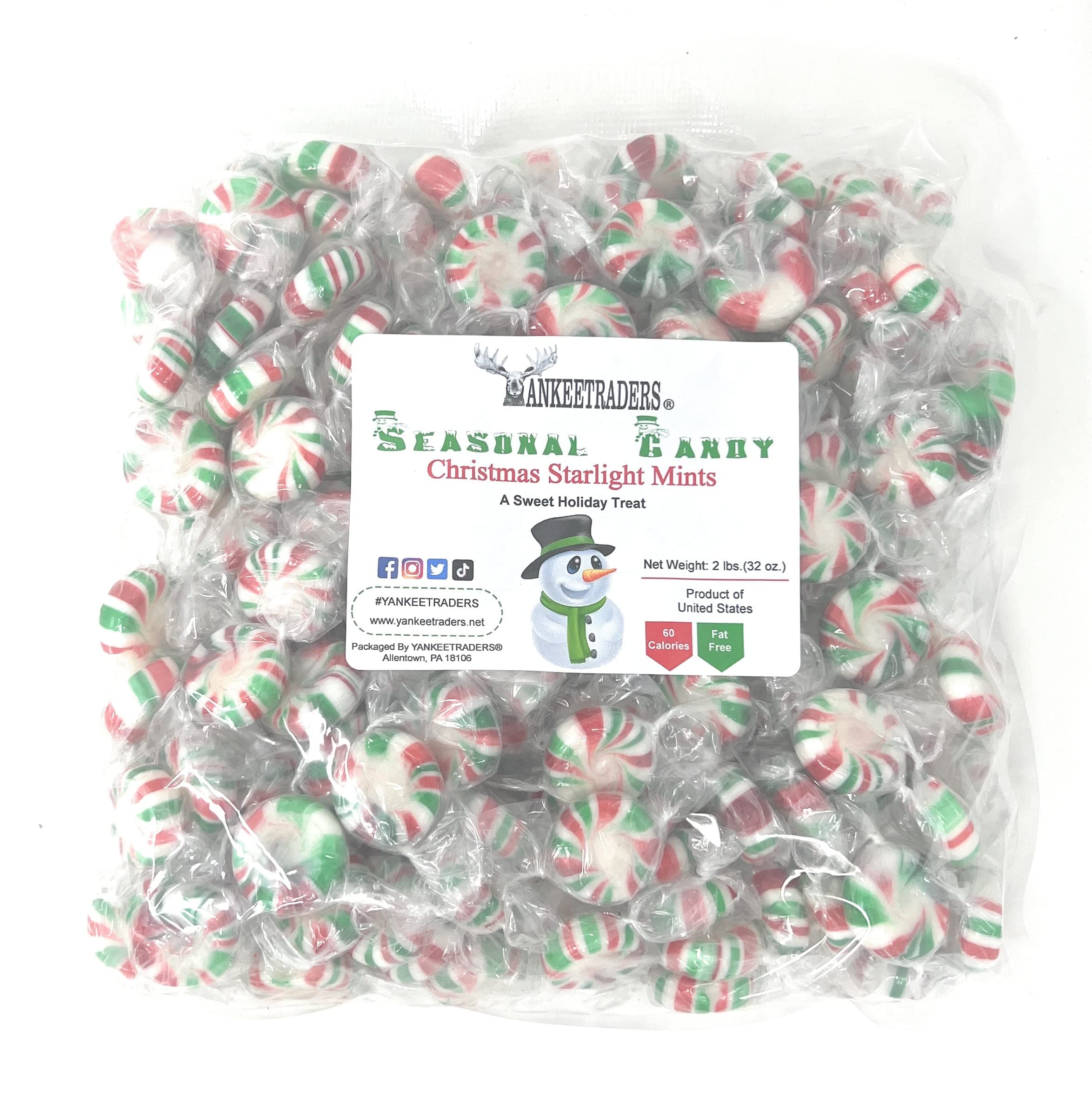 YANKEETRADERS Yankee Traders Christmas Starlight Mints, 2 Pound