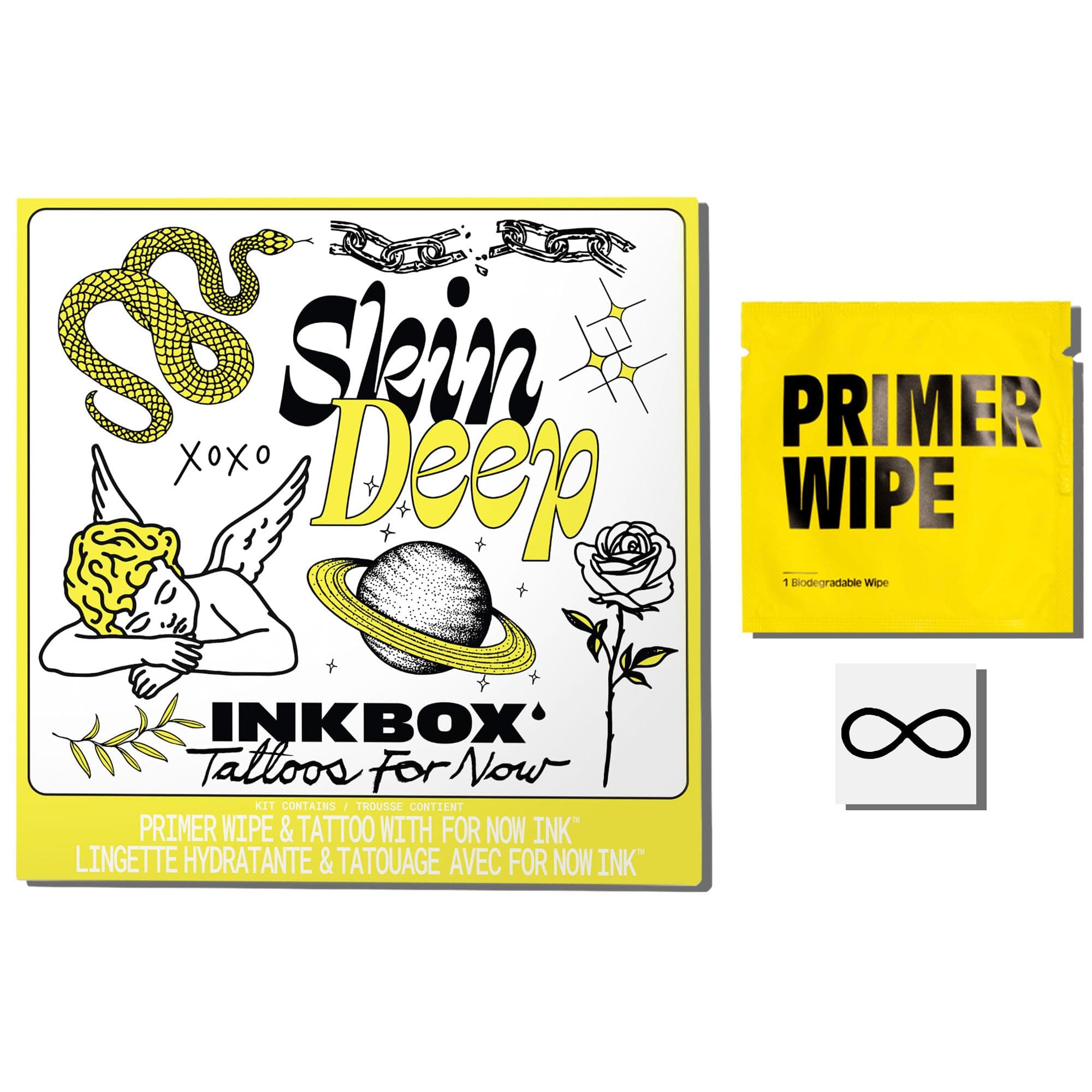 Inkbox Temporary Tattoos, Semi-Permanent Tattoo, One Premium Easy Long Lasting, Water-Resistant Temp Tattoo with For Now Ink - Lasts 1-2 Weeks, Infinity Tattoo, 1 x 1 in, Ad Infinitum