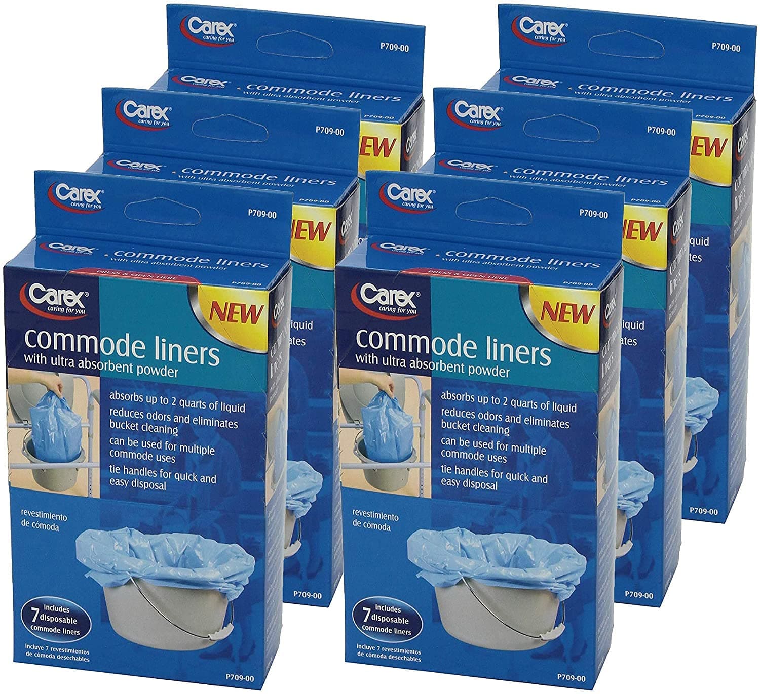 Commode Liners, Toilet Seat Cover, Fits Most Commodes, Toilet Liners and Paper Cover with Absorbent Powder, Disposable and Hygienic, Travel Essentials for Public Restrooms