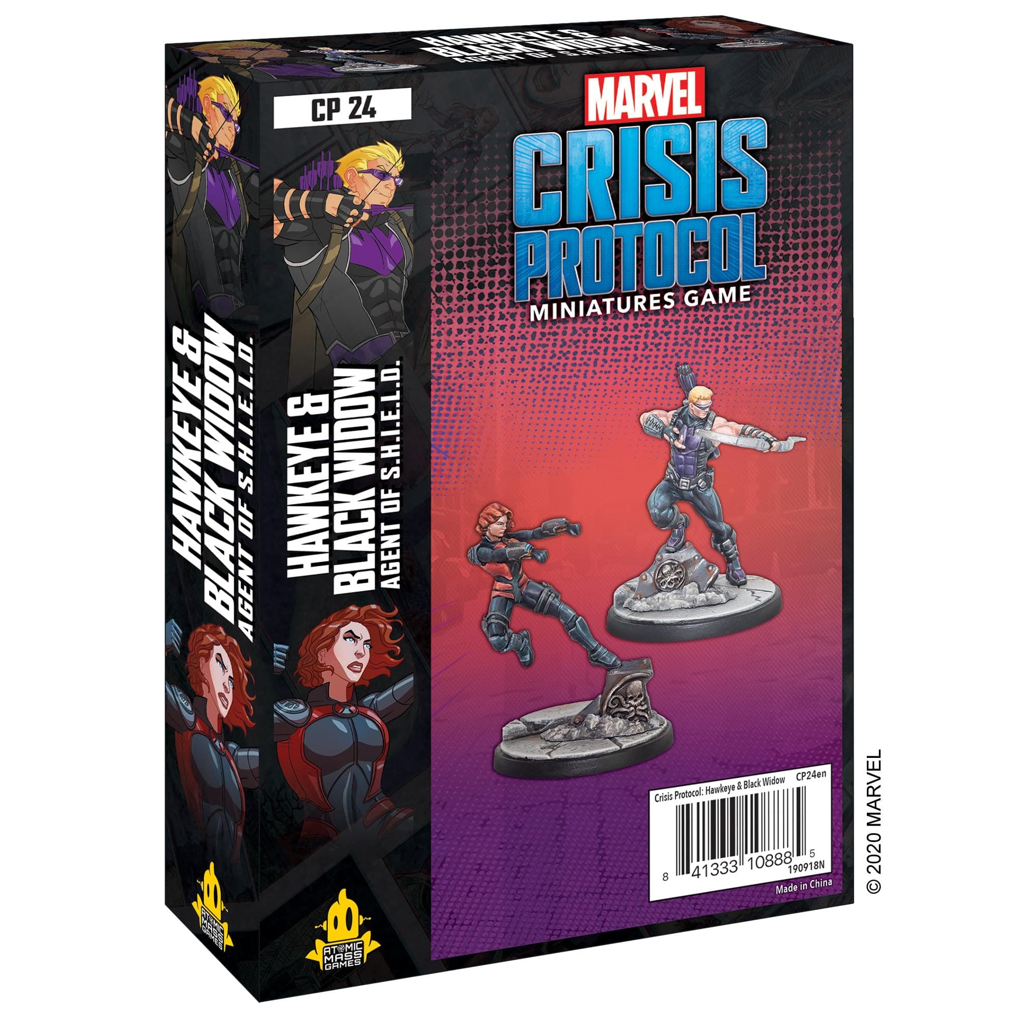 Marvel: Crisis Protocol Hawkeye and Black Widow CHARACTER PACK - Sharpshooters Unite to Defend Earth! Tabletop Superhero Game, Ages 14+, 2 Players, 90 Minute Playtime, Made by Atomic Mass Games