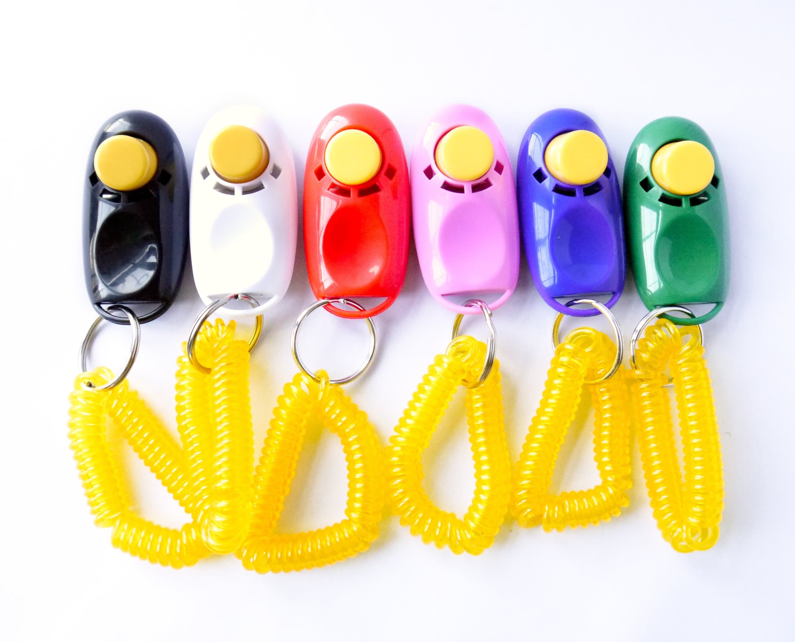 training clicker, pet dog puppy, with wrist strap (black)