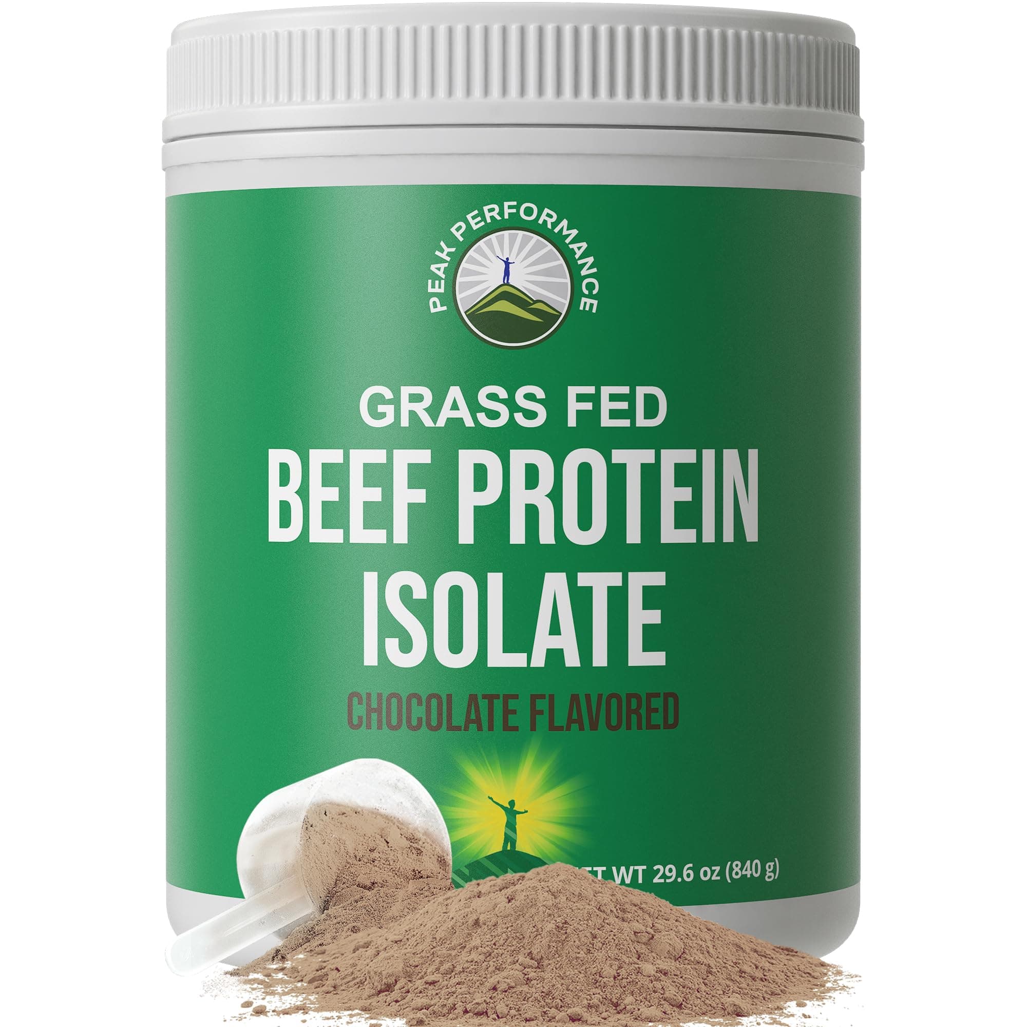 Grass Fed Beef Protein Powder - Lactose Free Great Tasting Beef Protein Isolate. Complete Animal Based Non Dairy Paleo Carnivore Supplement for Prime Muscle Building. No Whey. Chocolate Flavor