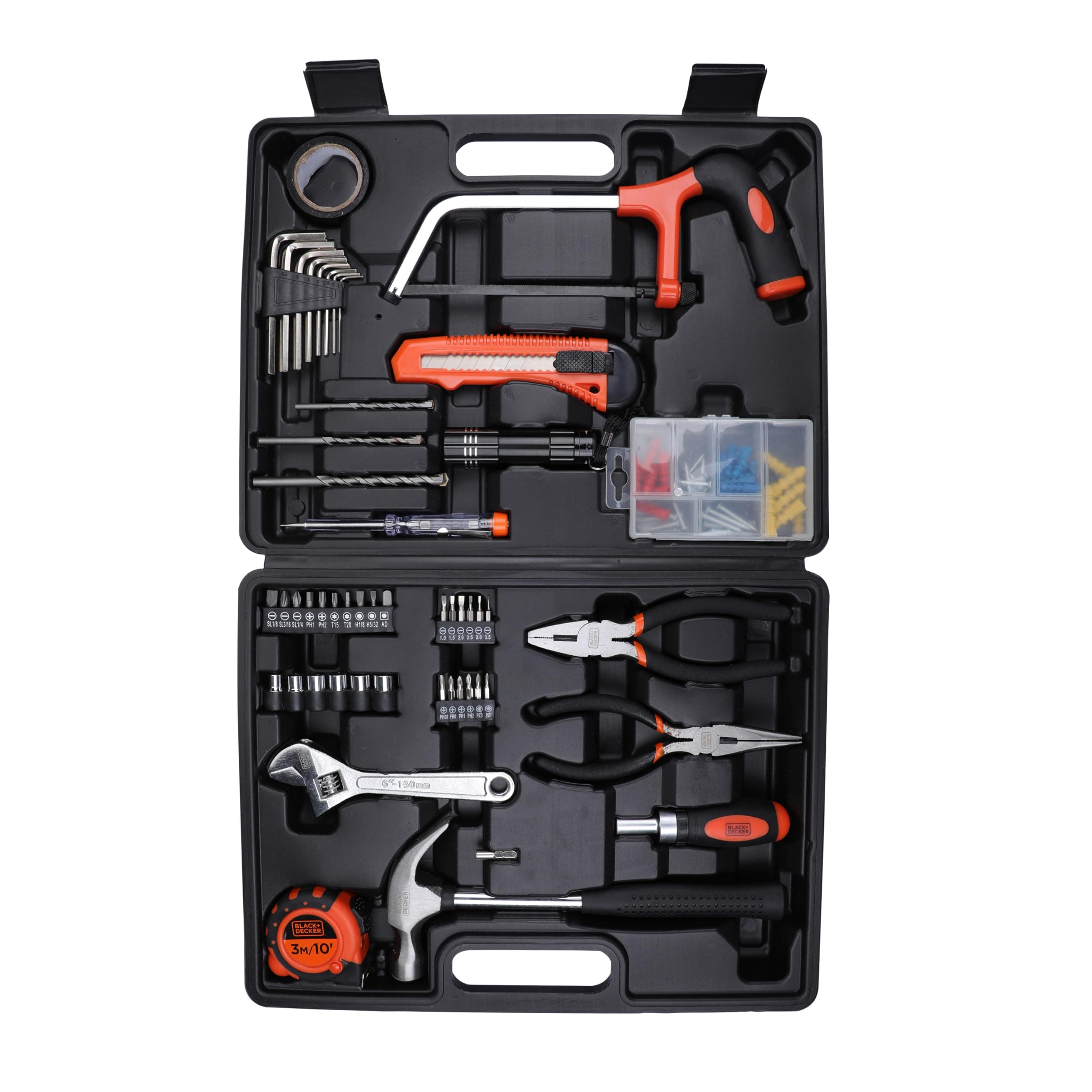 Black & Decker 108 Pieces Hand Tool Kitfor Home & Office Orange/Black BMT108C