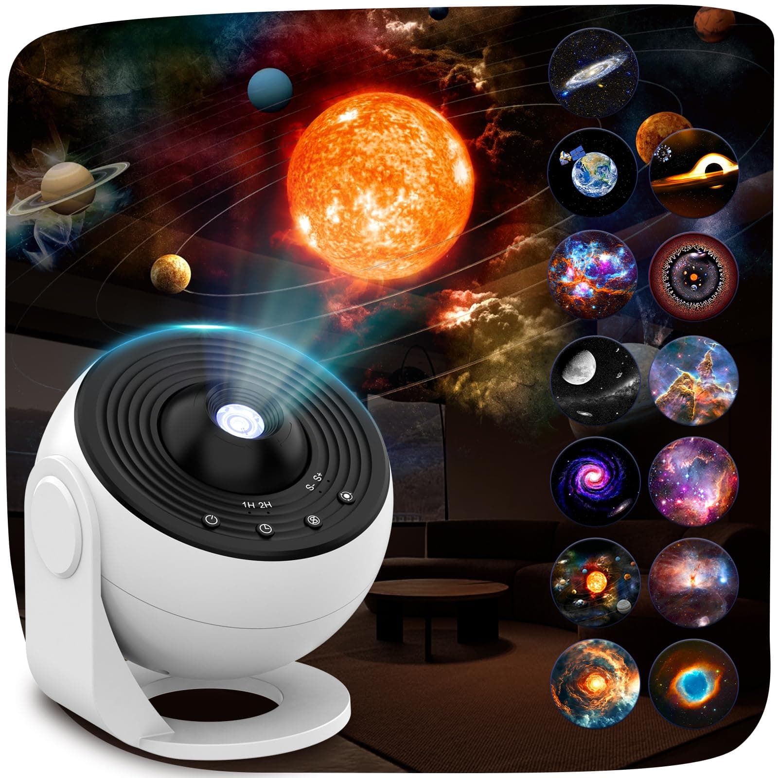 Galaxy Projector Pro, 13 in 1 Home Planetarium Galaxy Projector for Bedroom, Star Projector Galaxy Light with Timer, Adjustable Focus Night Light Projector for Kids Adults Room Decor