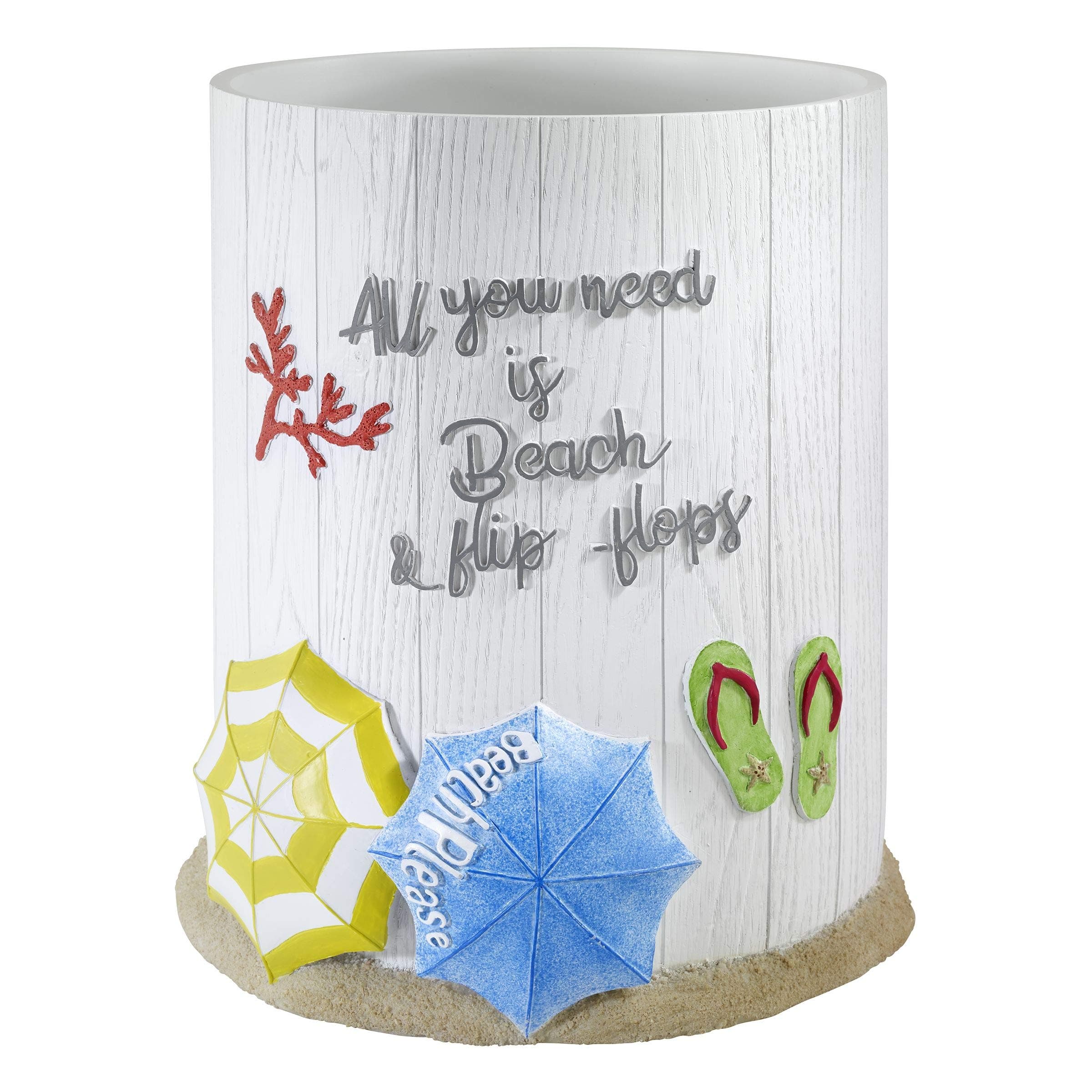 Wastebasket, Trash Can, Beach Inspired Bathroom Decor (Beach Mode Collection)