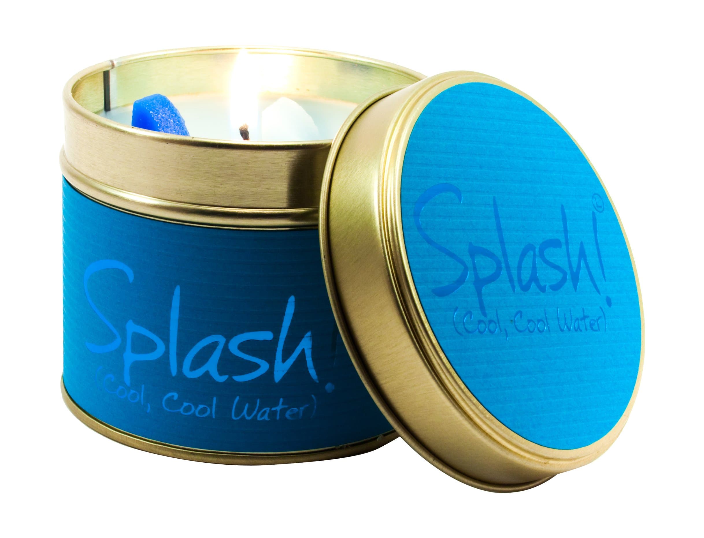 Lily Flame Splash Tin, Blue, l x 7.7cm w x 6.6cm h