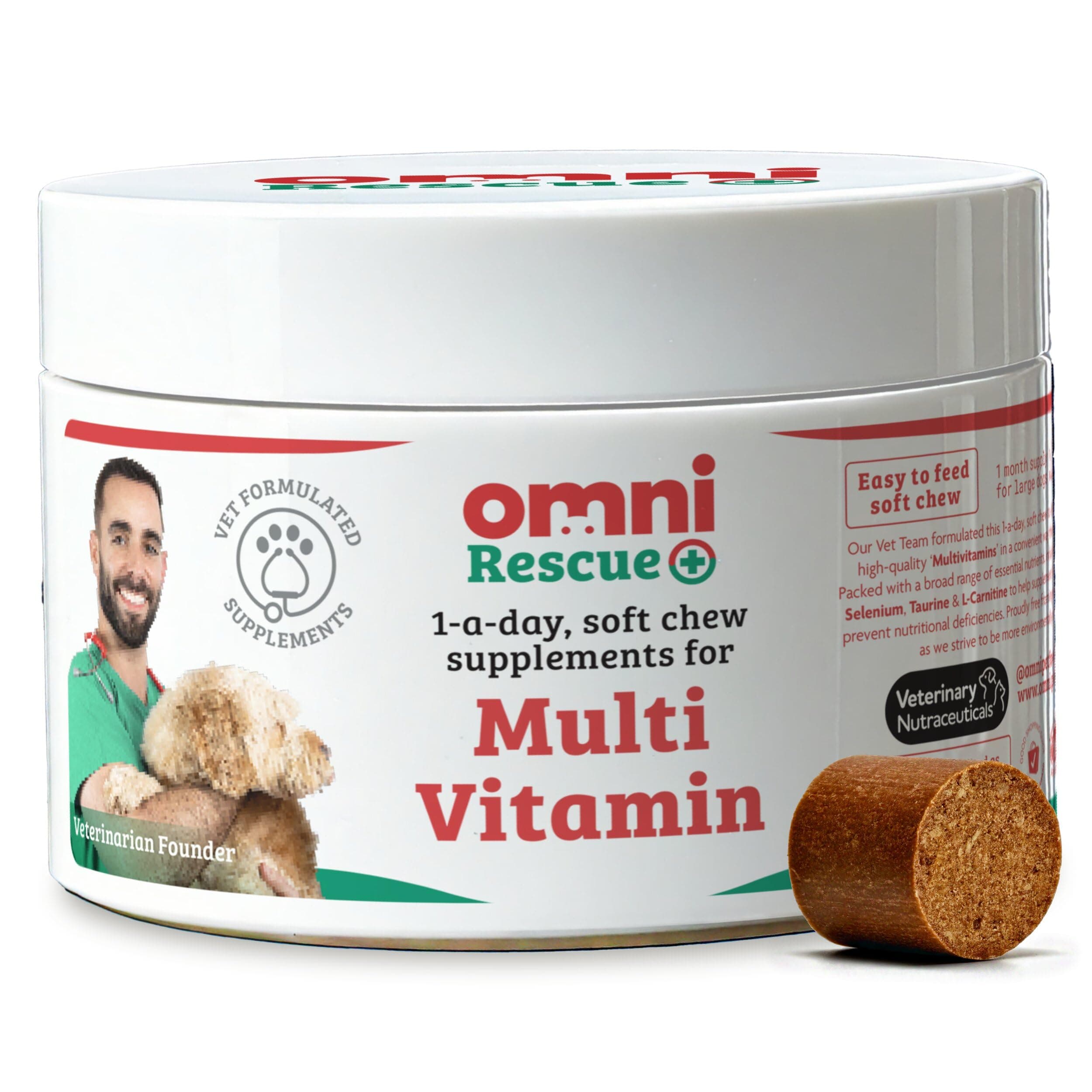 Omni Dog Supplements - Dragons’ Den Winners One-a-Day Multi-Vitamin Dog Chews, Supplement Home Cooked Diet, Nutrients and Vitamins to Prevent Nutritional Deficiencies, 30 Servings Medium 15-30 Kg