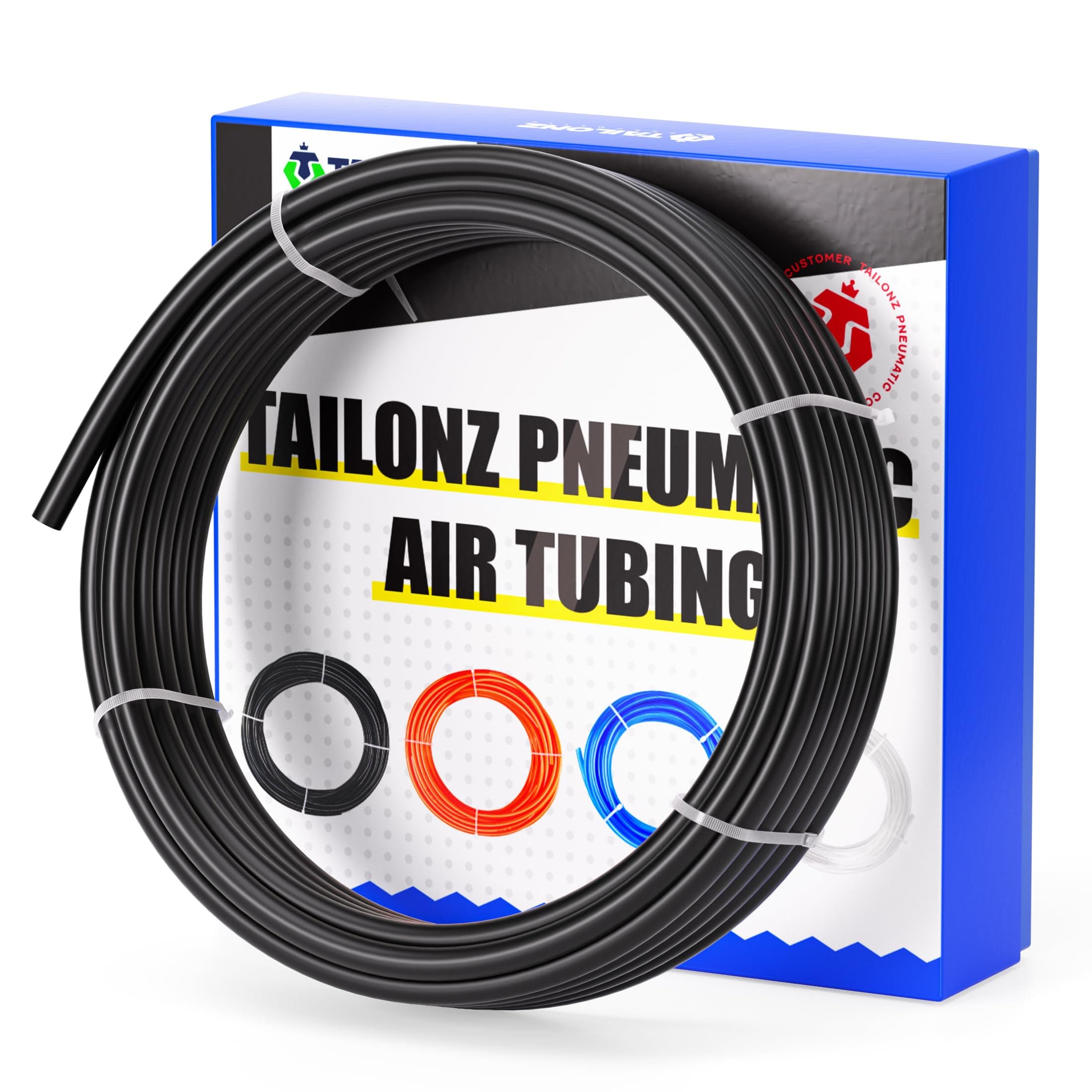 TAILONZ PNEUMATIC Air Line DOT 1/2 inch od Black Pneumatic Nylon Tube 32.8ft Air Brake Tubing Nylon Hose