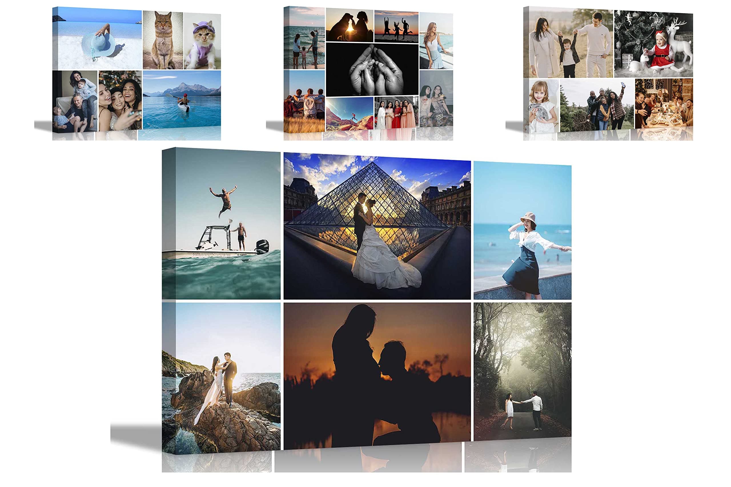 Artley Prints 6 Photos on Custom Canvas Prints Personalised Wall Art Hanging Decor for Home Office Baby, Wedding, Selfie Photos 76 x 50cm (30 x 20 inches)
