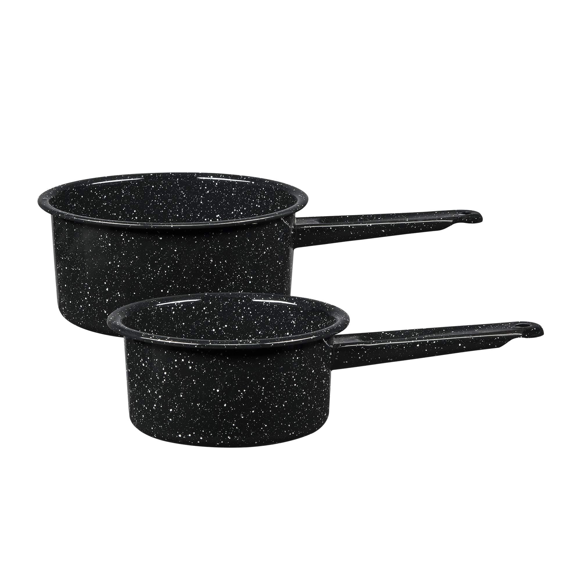 Non-Stick Saucepan Set with Steel Core, 1 & 2 Quart - Durable & Scratch-Resistant Pot for Soups and Sauces - Fast, Even Heating - Non-Toxic Cookware Essentials (Speckled Black)
