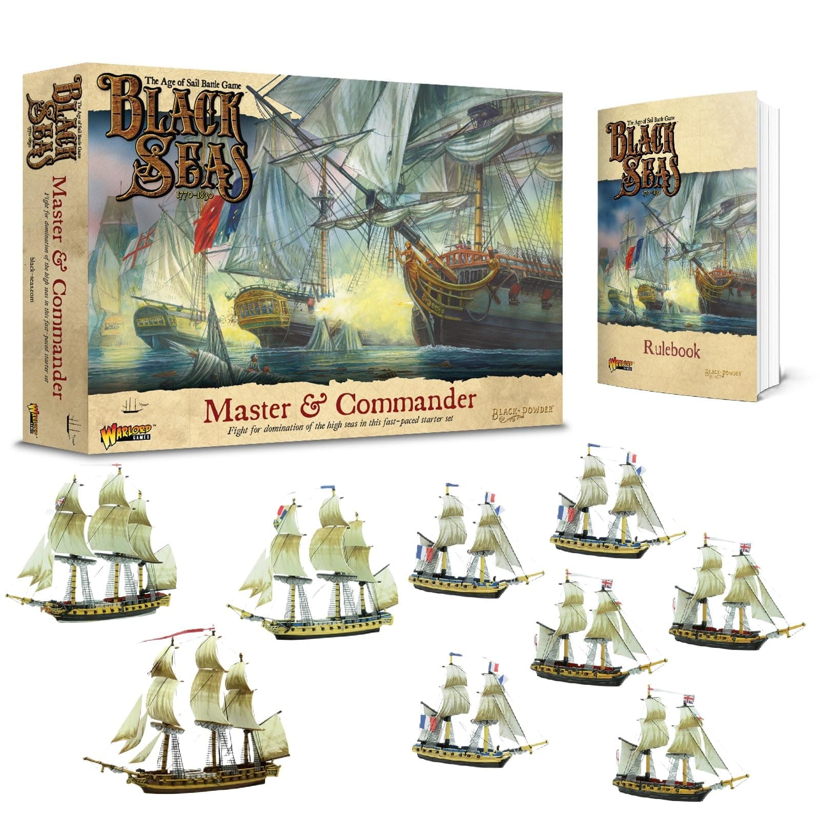 Warlord Games Master & Commander Starter Set Black Seas The Age of Sail Game for 2 or More Players Using Miniatures