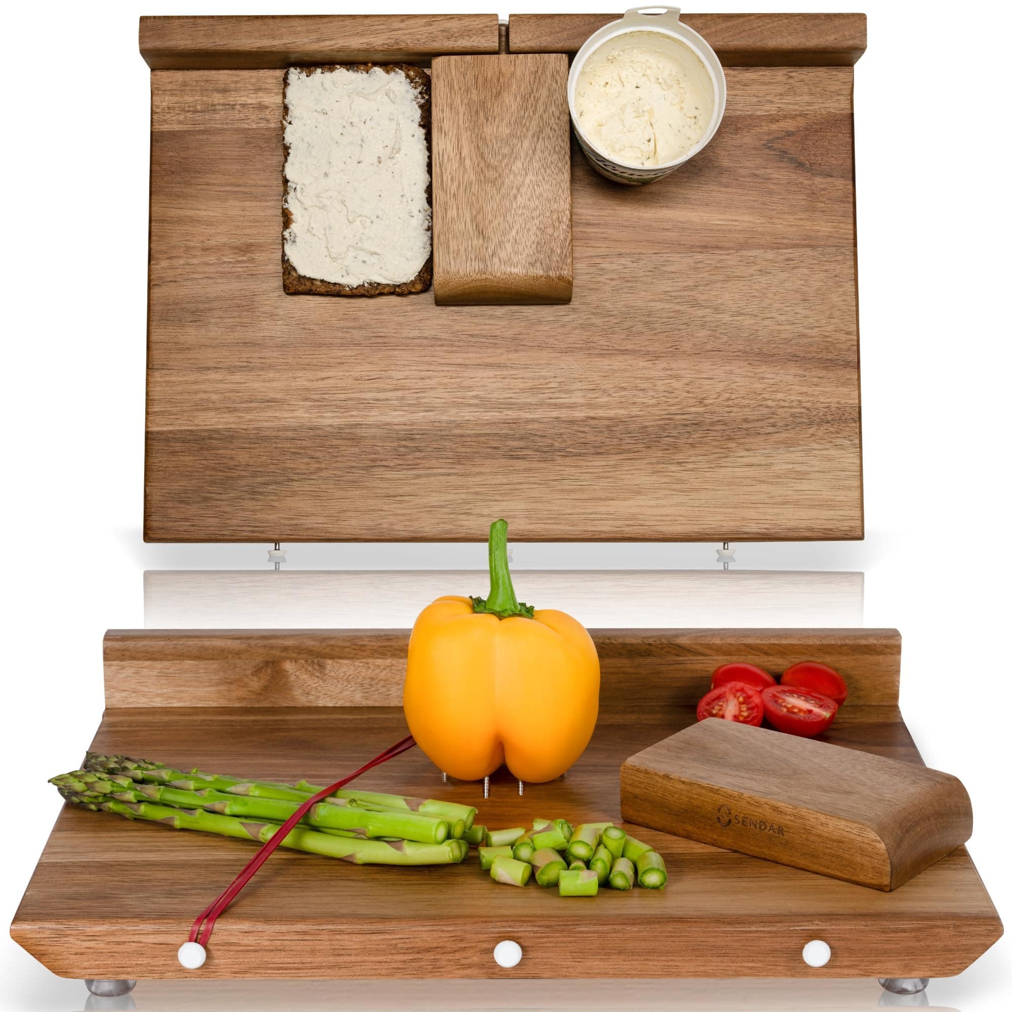 Adaptive One Handed Cutting Board With 10 Spikes – Ideal Gift for Stroke Patient, One-handed Person, Disabled, Handicapped People, Elderly Patients - Handicap Wooden Kitchen Chopping Boards