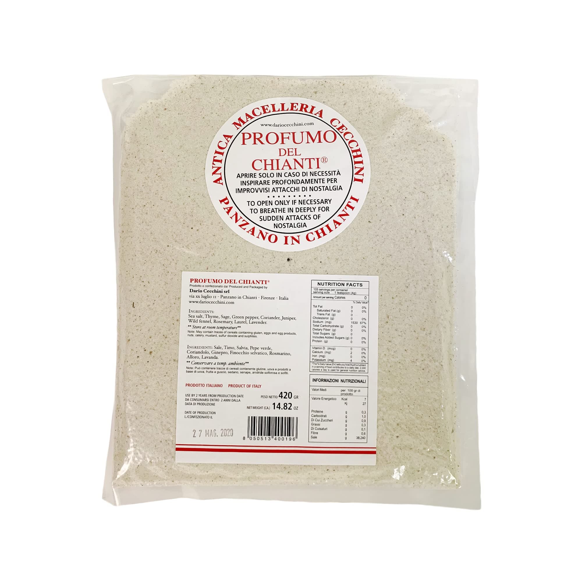 Dario Cecchini Herb Salt Blend - Refill Pack with Stickers - Use Your Own Jar - 420g