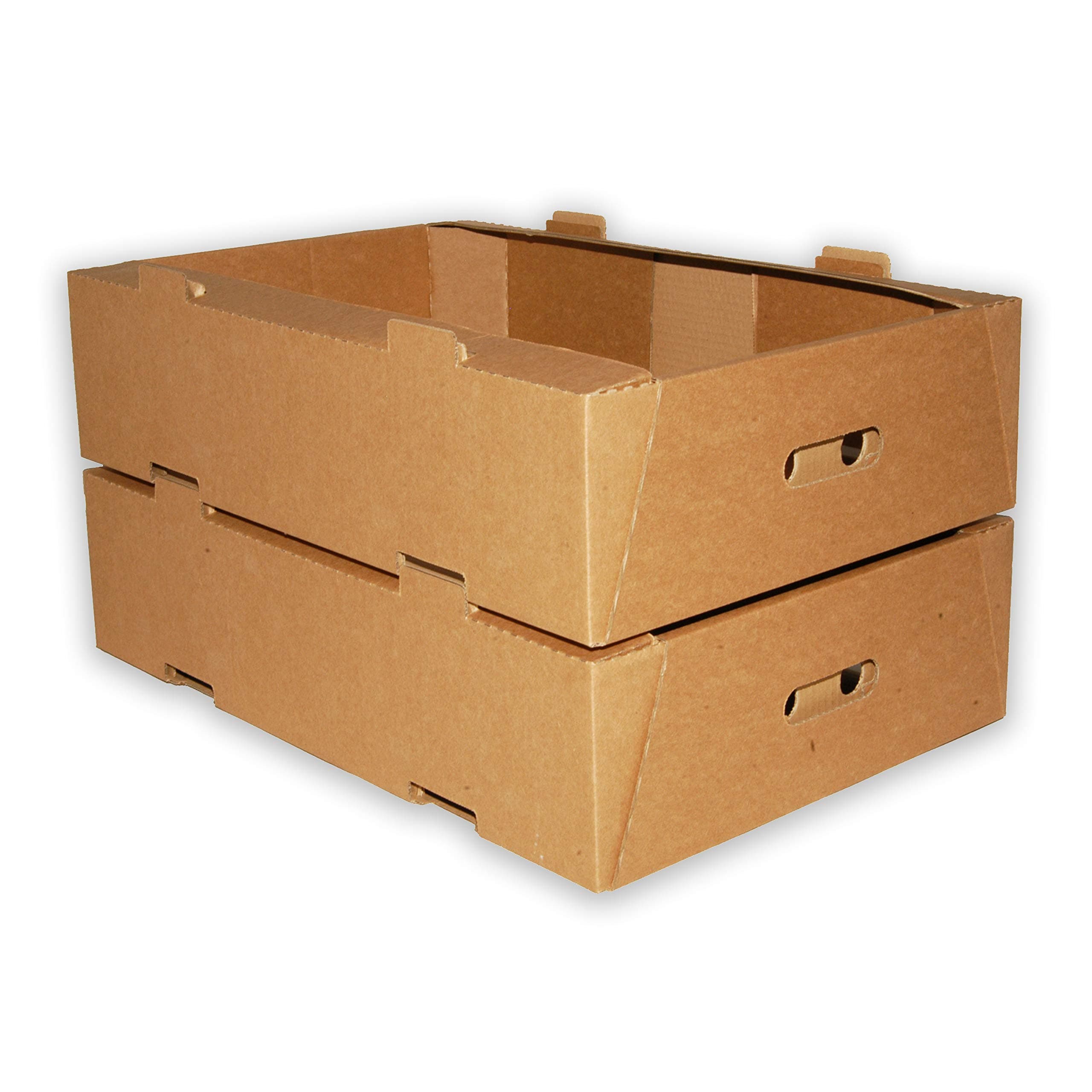 W.E. Roberts Pack of 25 Fresh Fruit and Vegetable Trays ~ Single Wall Cardboard Boxes - 22" x 15" x 5.5" /567mm (L) x 382mm (W) x 140mm (H)